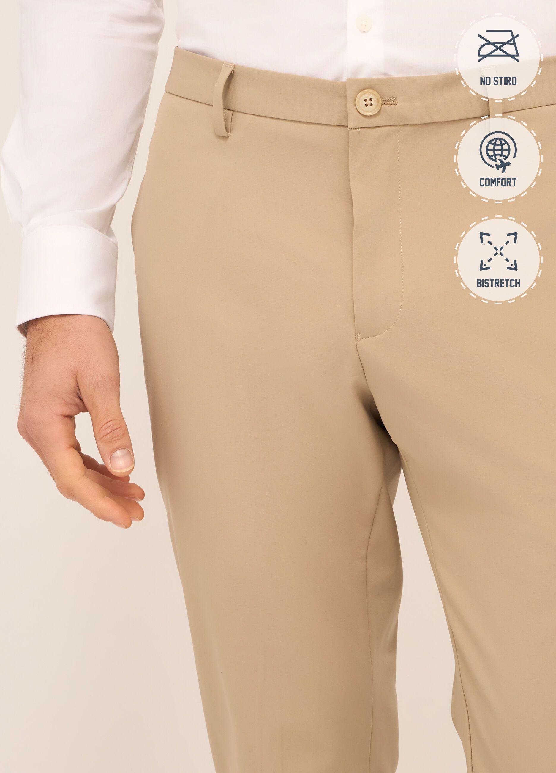 Pantaloni classici in tessuto stretch uomo_2