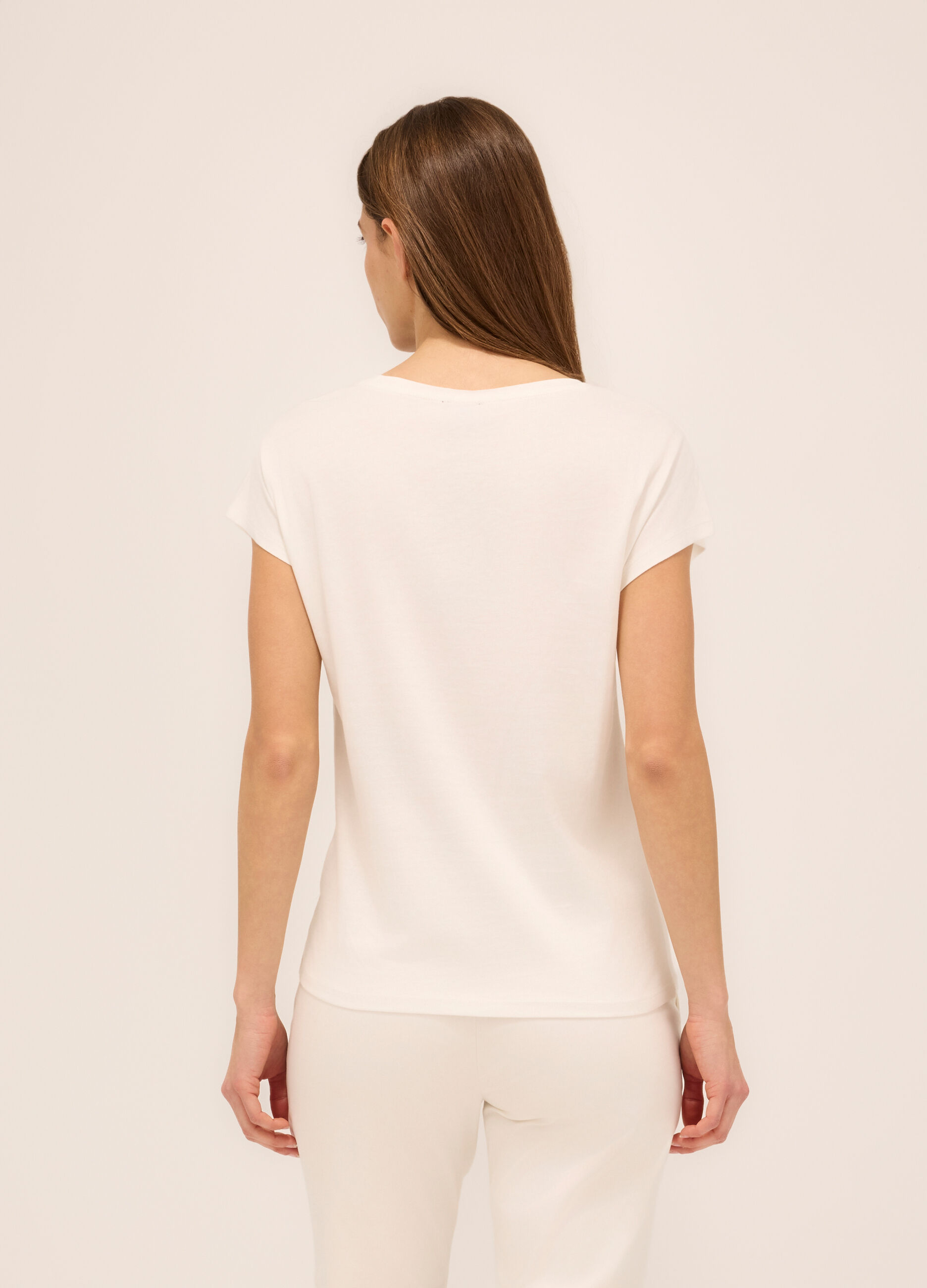 T-shirt in jersey di puro cotone donna_1