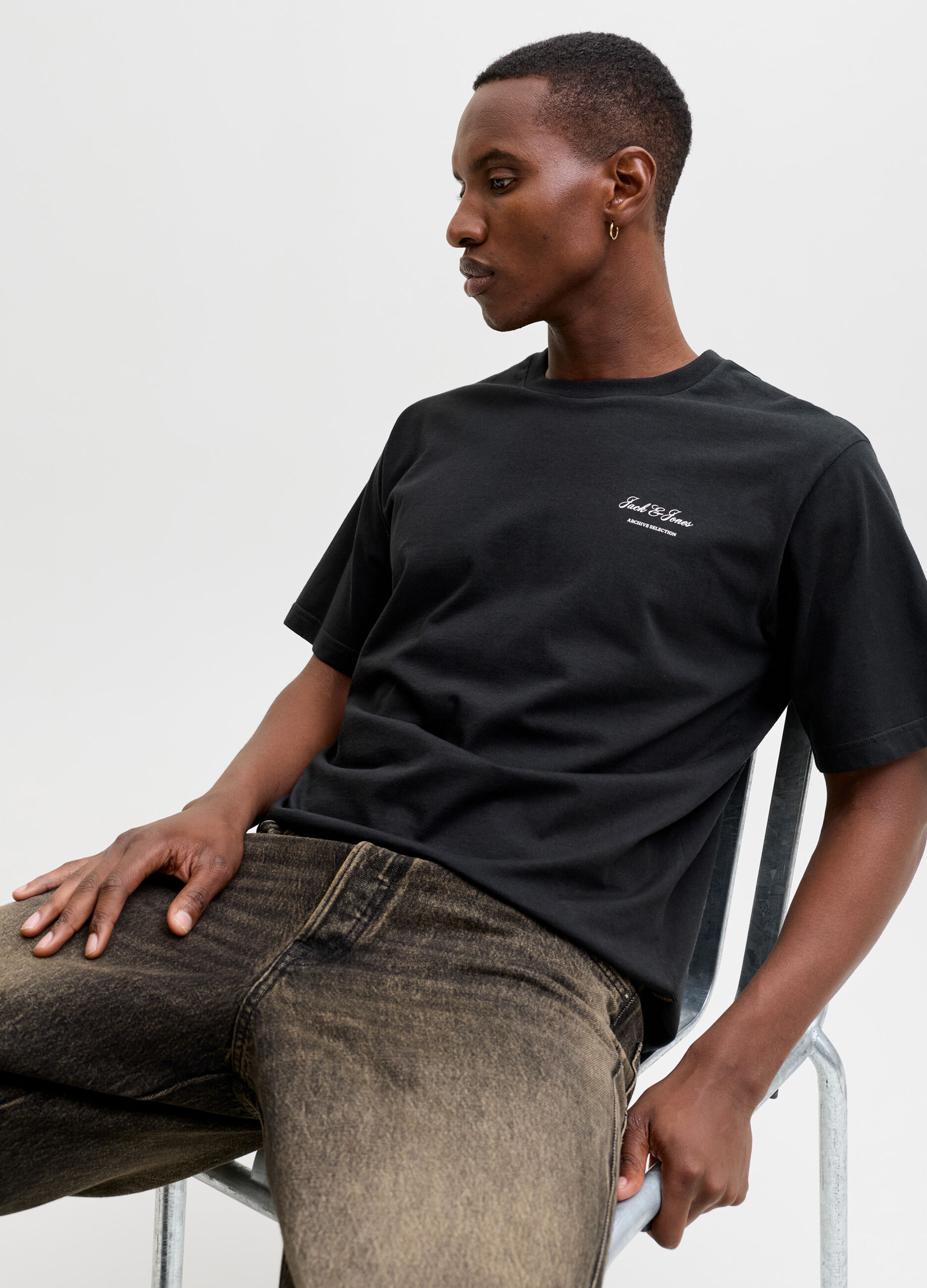 T-shirt loose fit con scritta uomo_3