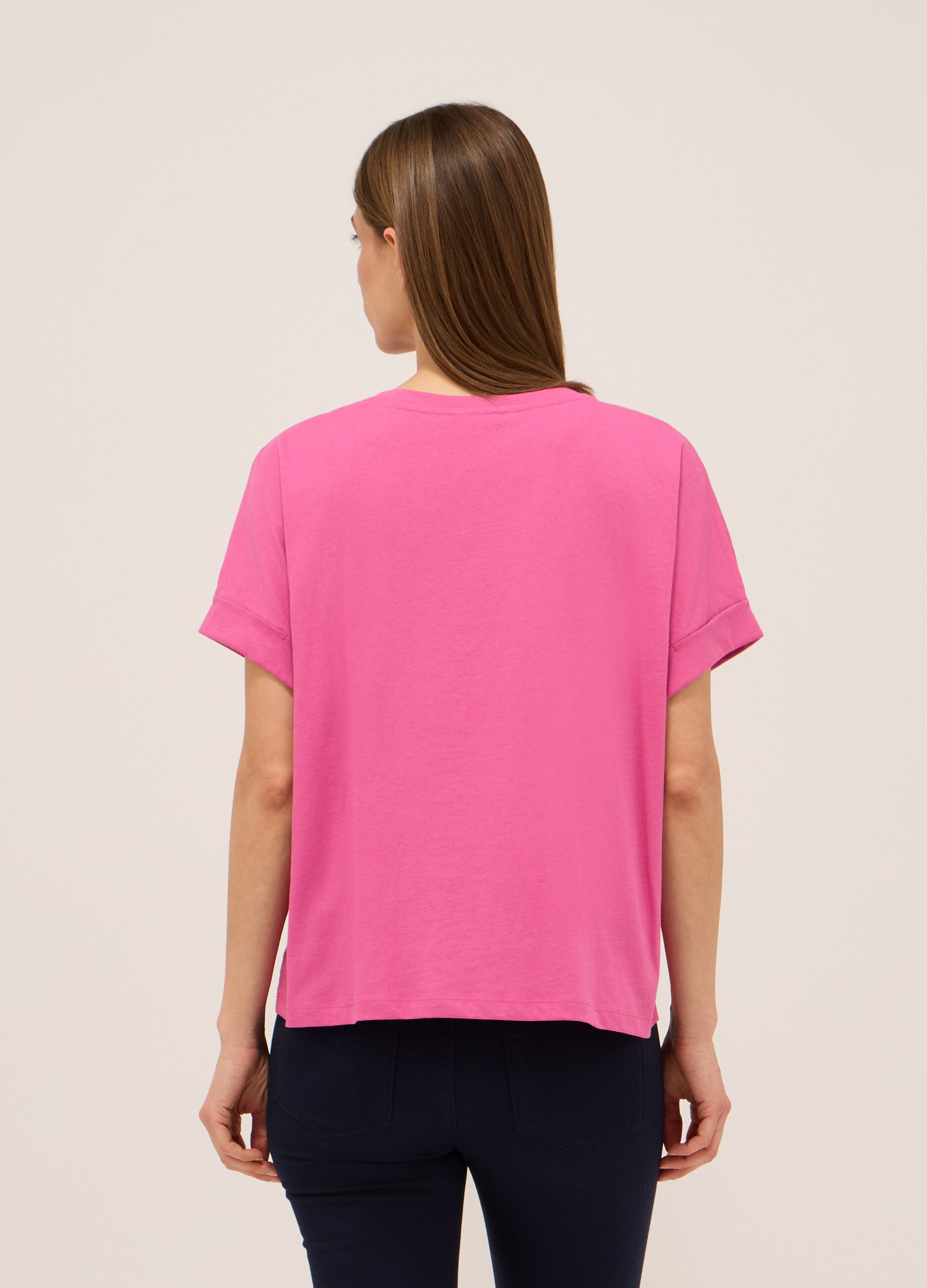 T-shirt in jersey di puro cotone donna_1