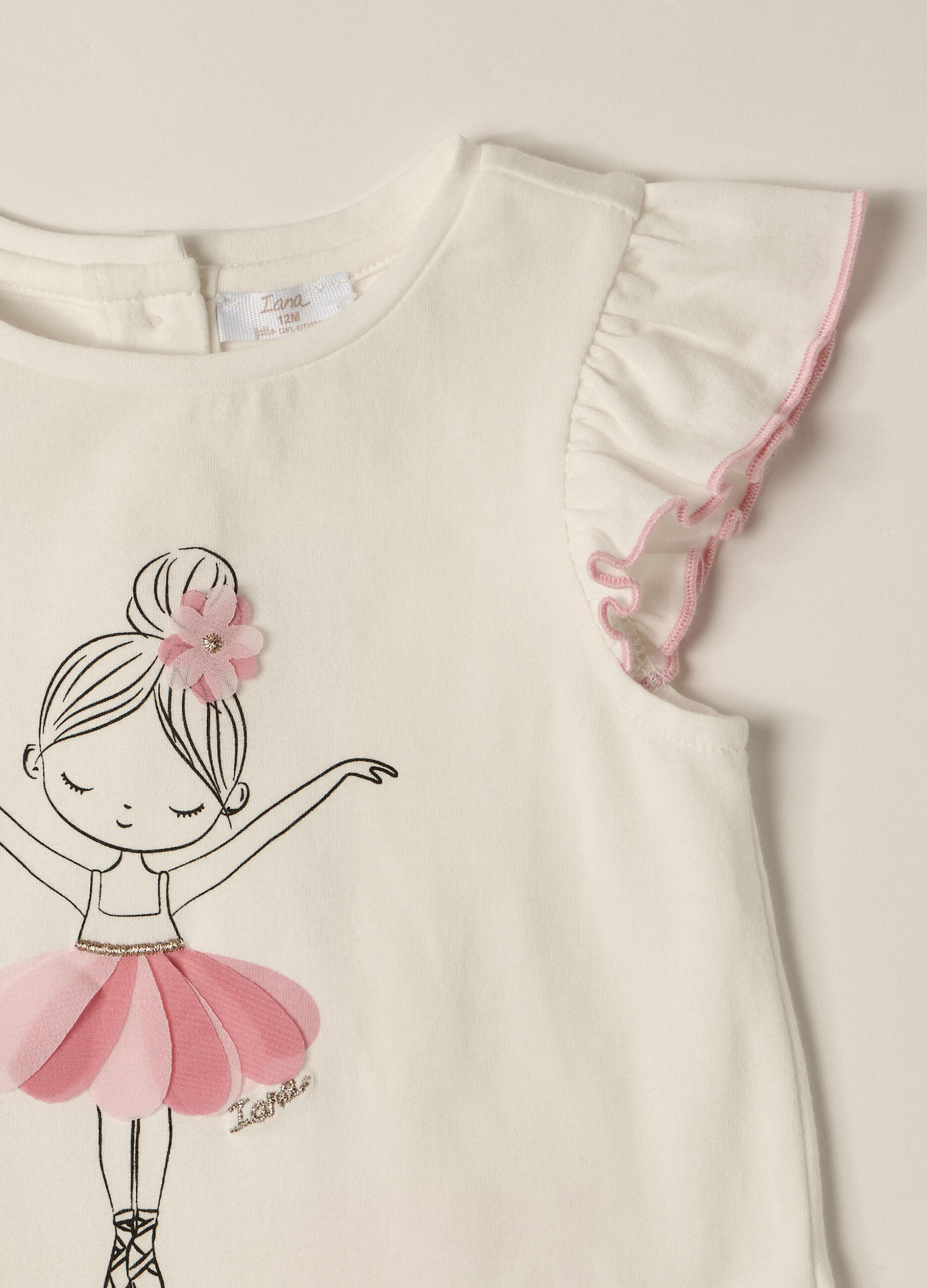 T-shirt in jersey di cotone stretch IANA neonata_1