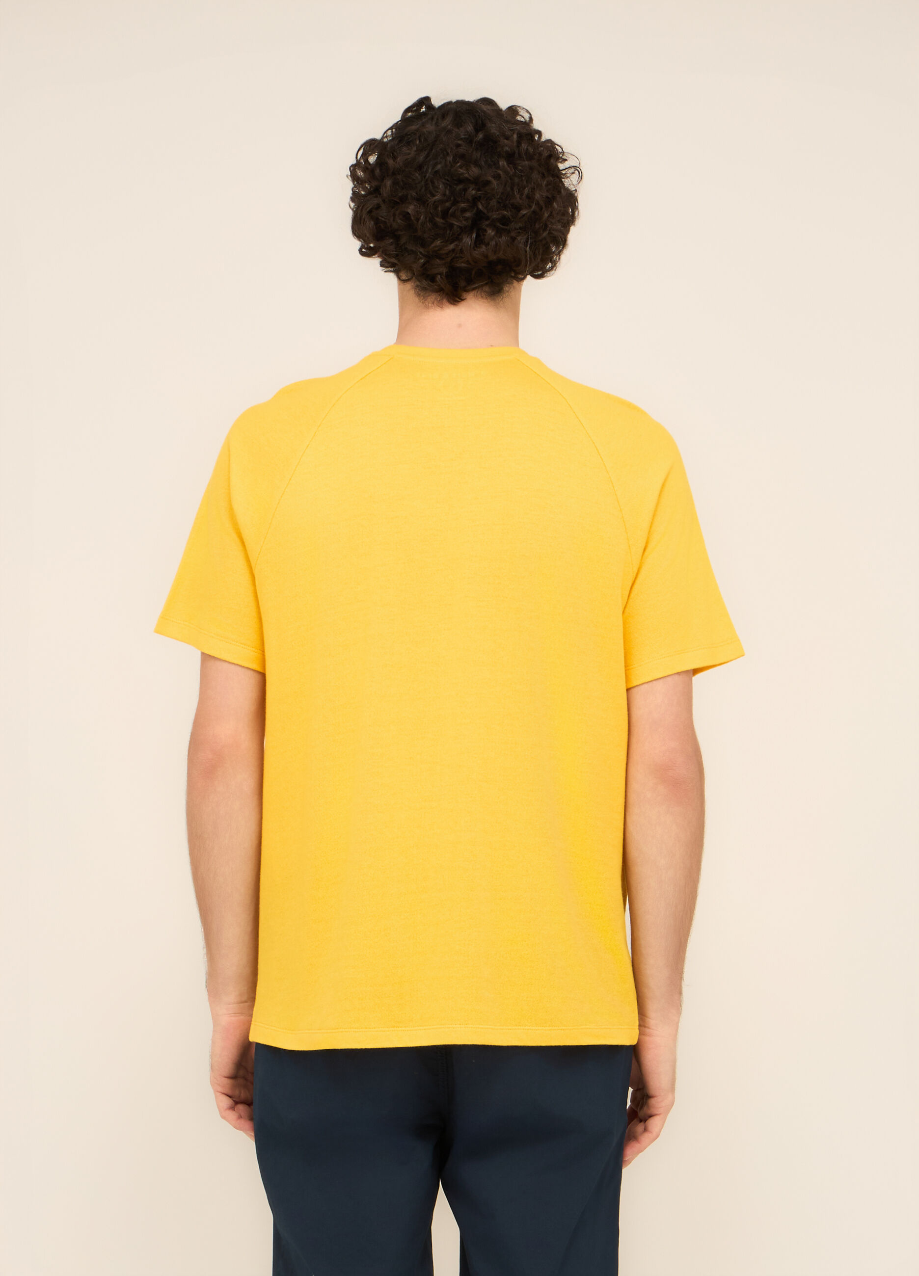 T-shirt girocollo in cotone e lino uomo
