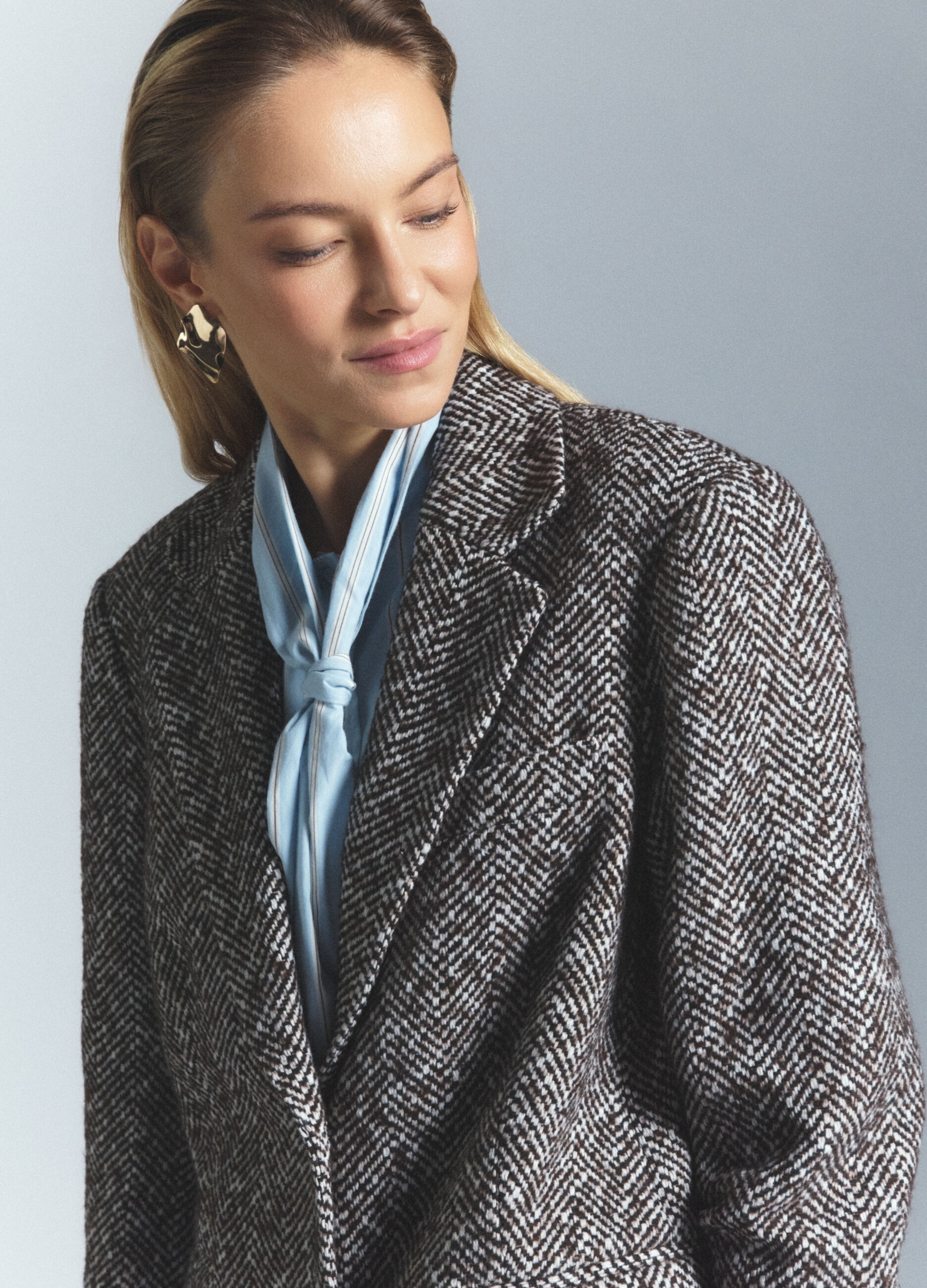Blazer con collo reverse misto viscosa donna_4