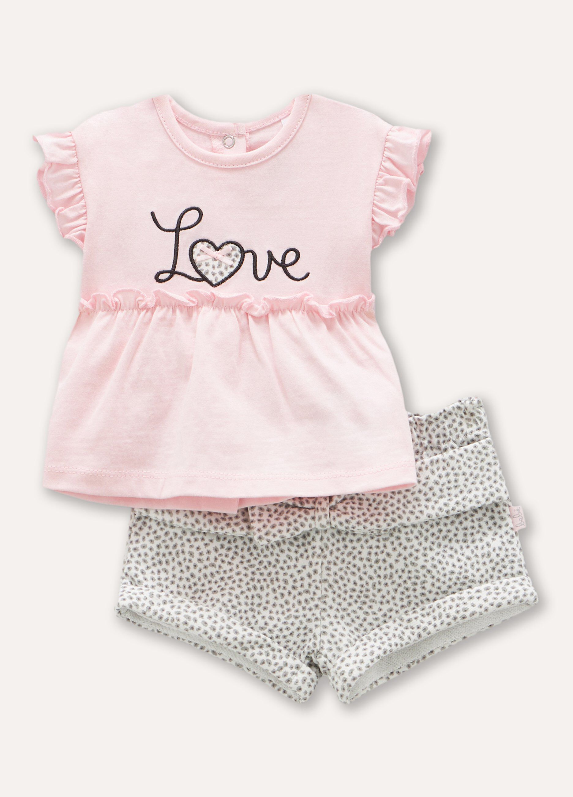 Set t-shirt + shorts in puro cotone neonata_0