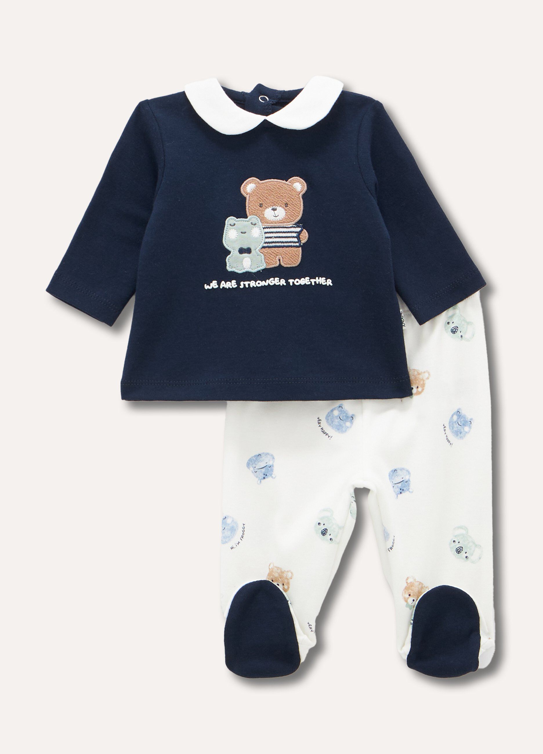 Set t-shirt + ghettine in puro cotone neonato