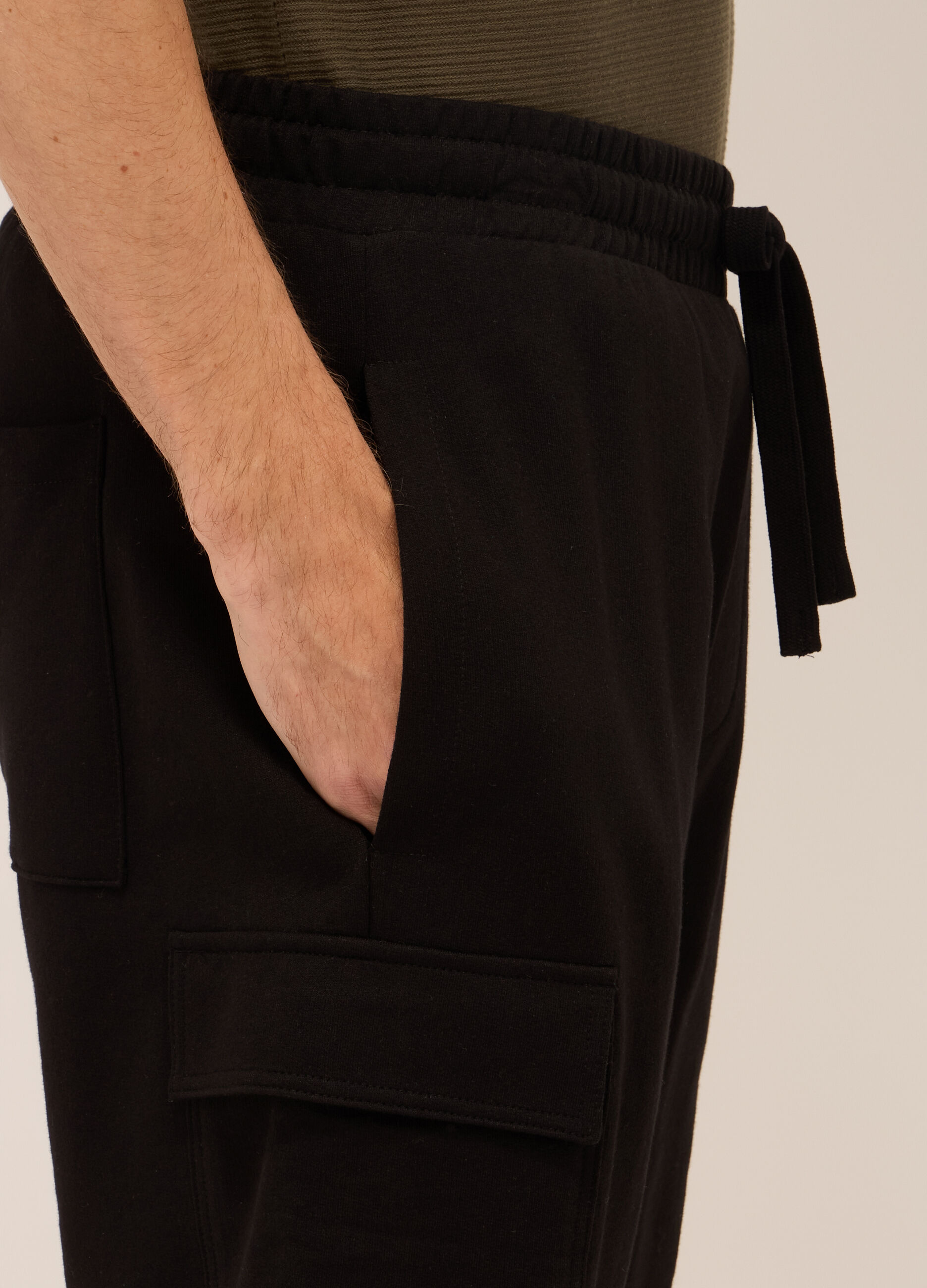 Shorts sportivi in felpa di cotone uomo_2