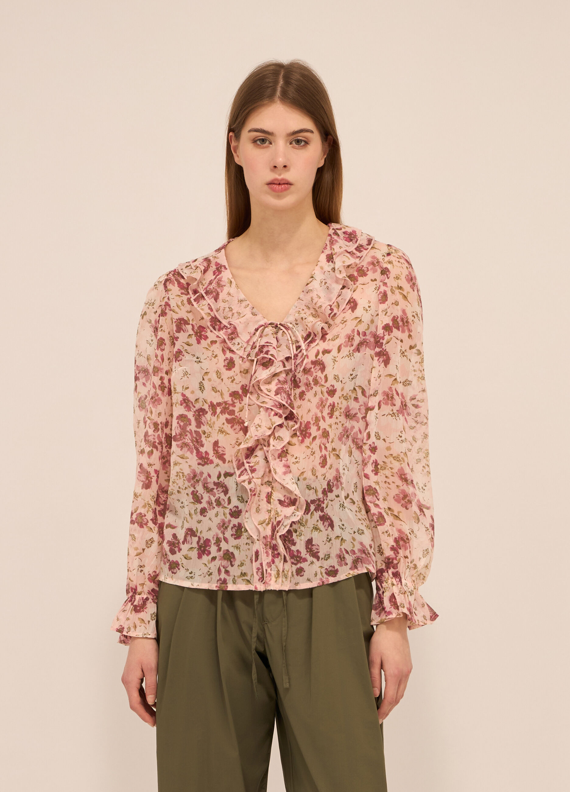 Blusa in chiffon floreale donna_0