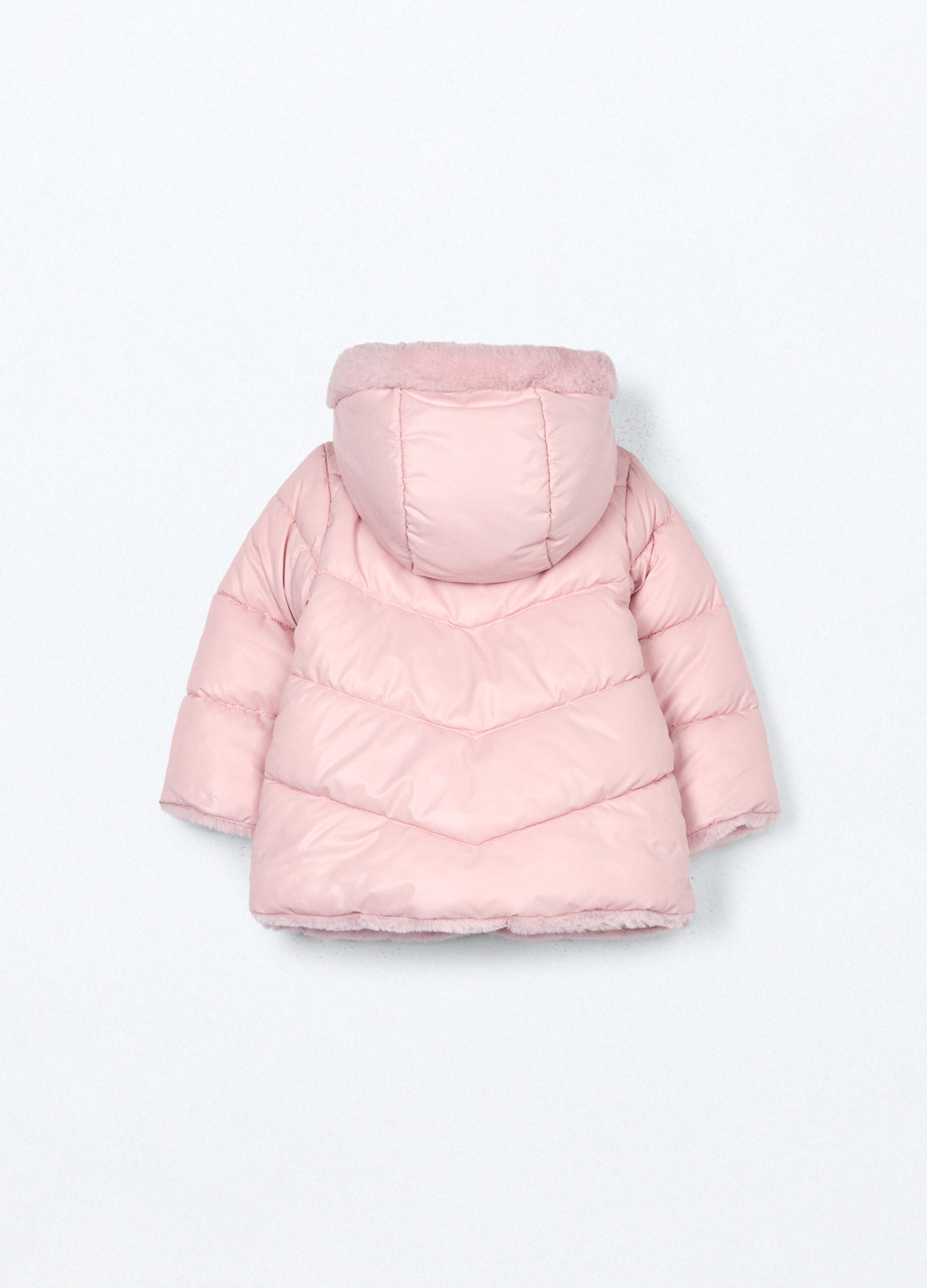 Giubbino imbottito con cappuccio neonata_1