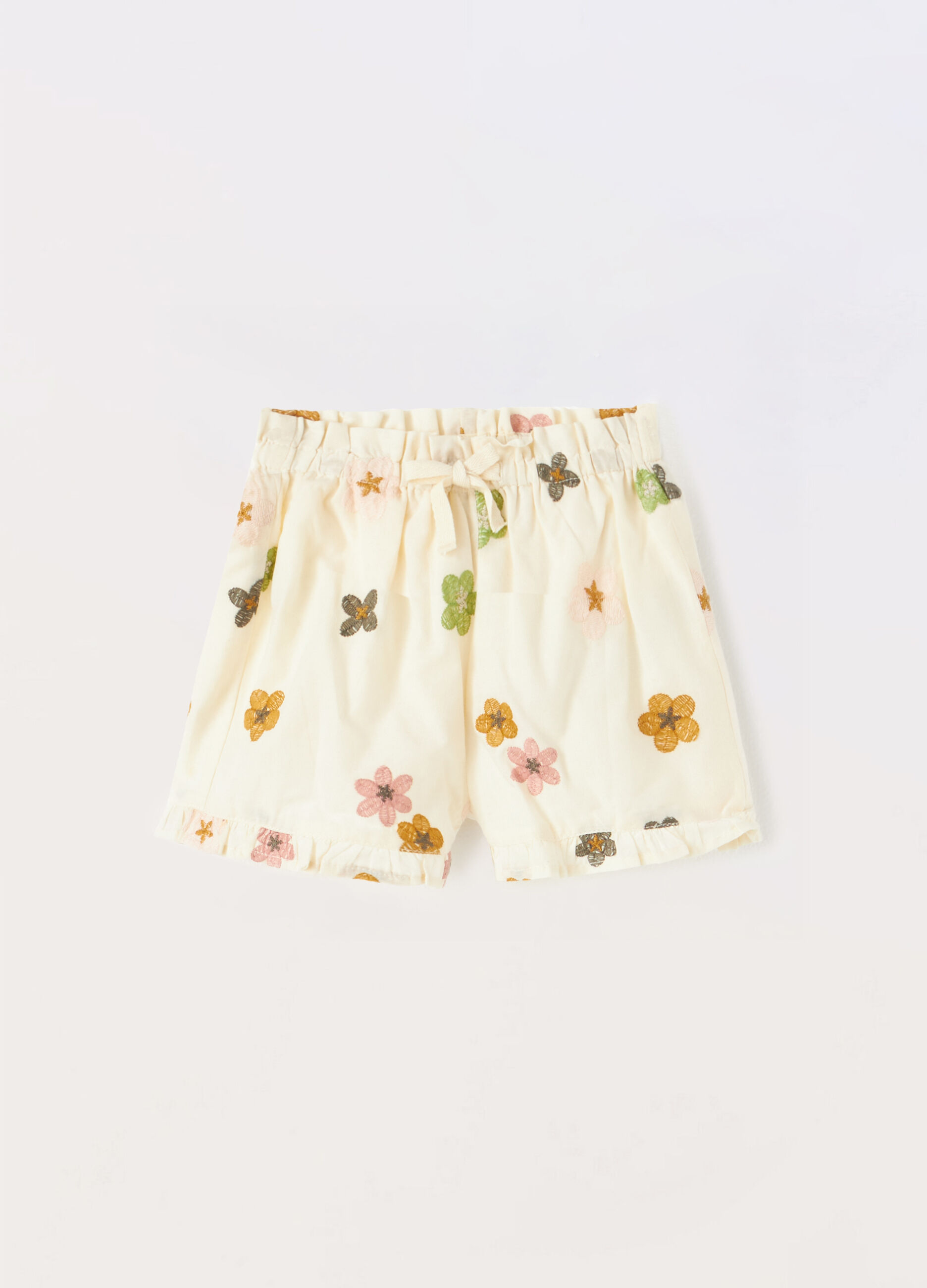 Shorts in puro cotone voile neonata