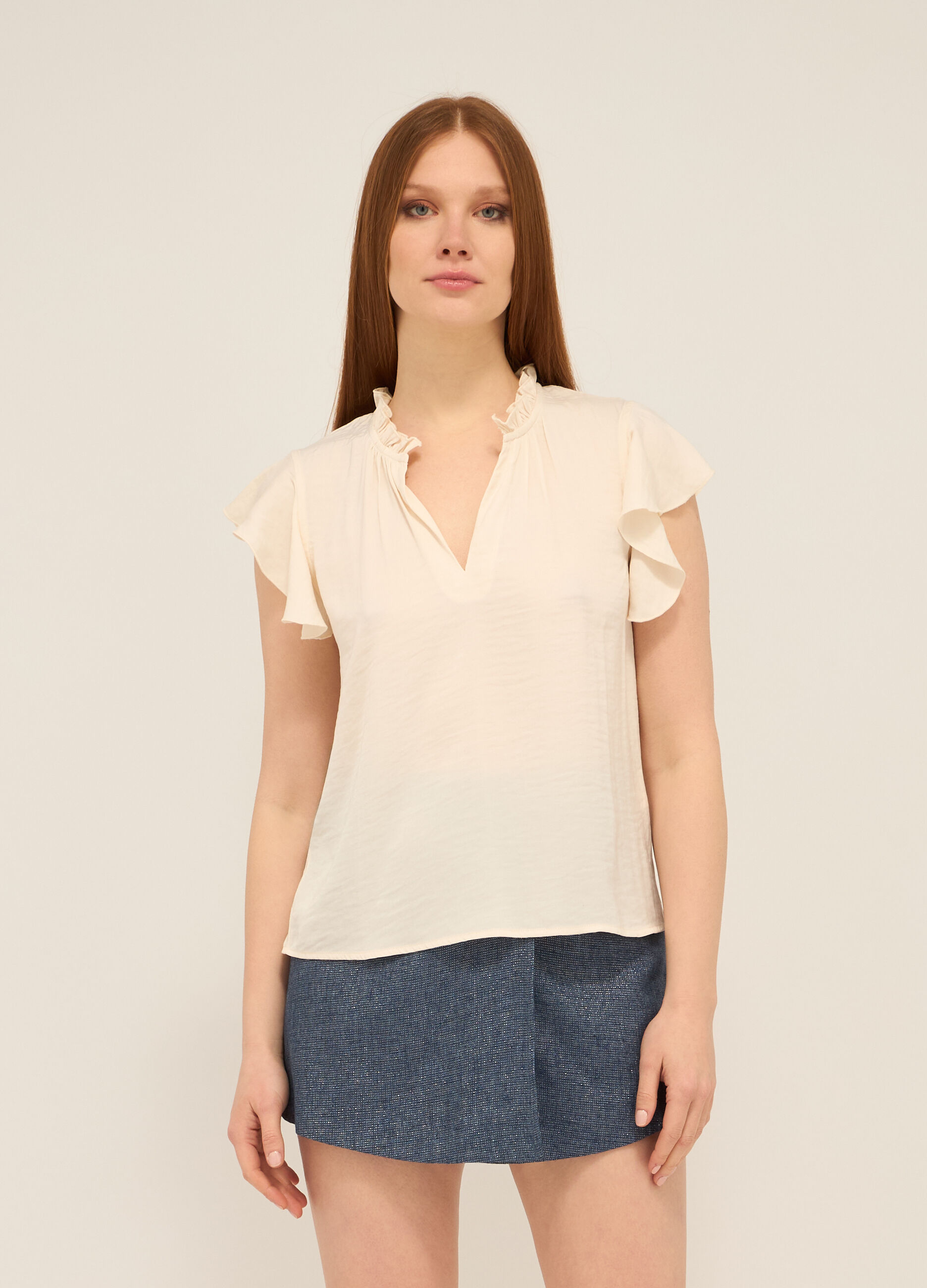 Blusa con rouches donna_0