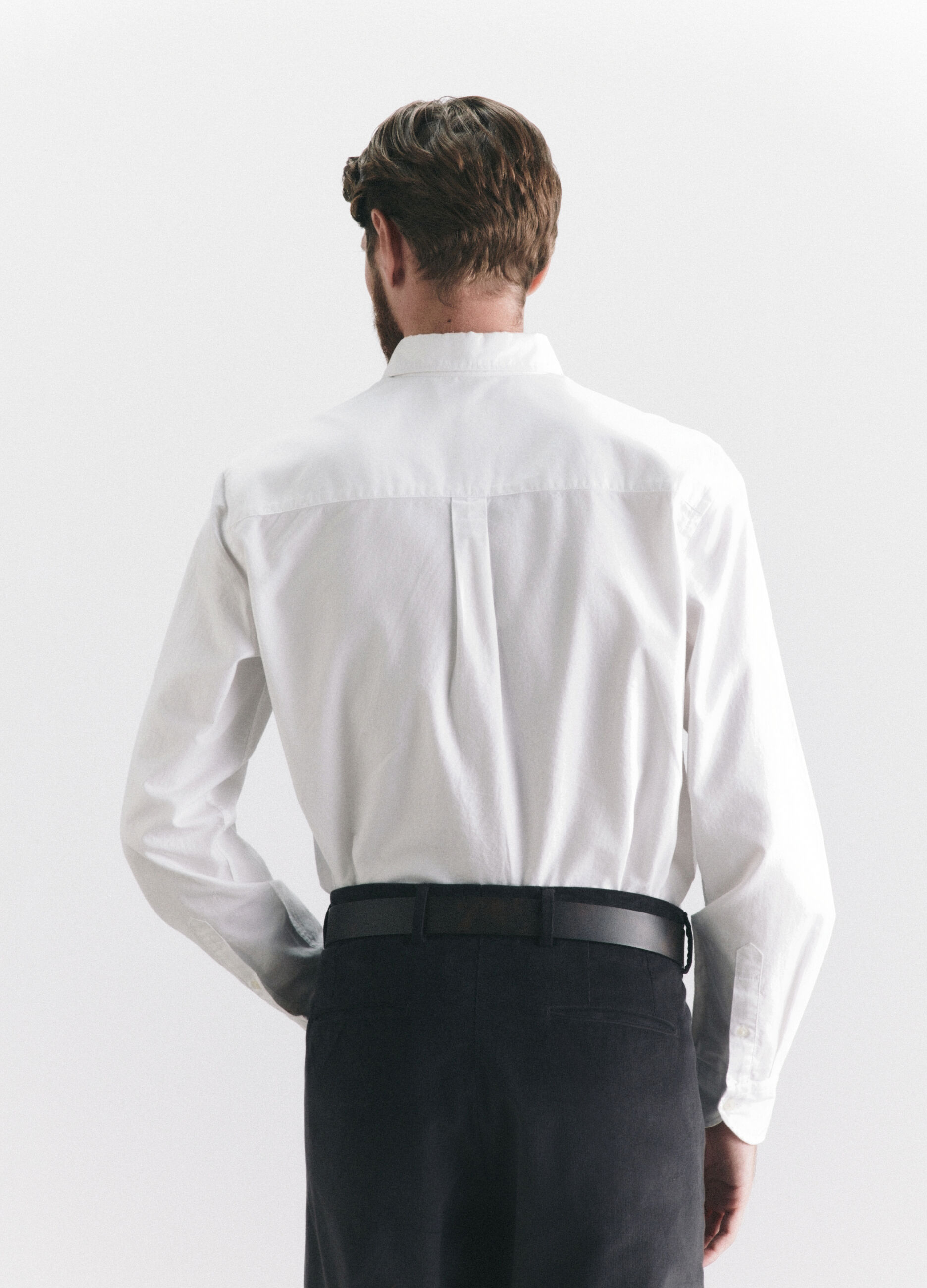 Camicia regular fit colletto button down in cotone uomo_3