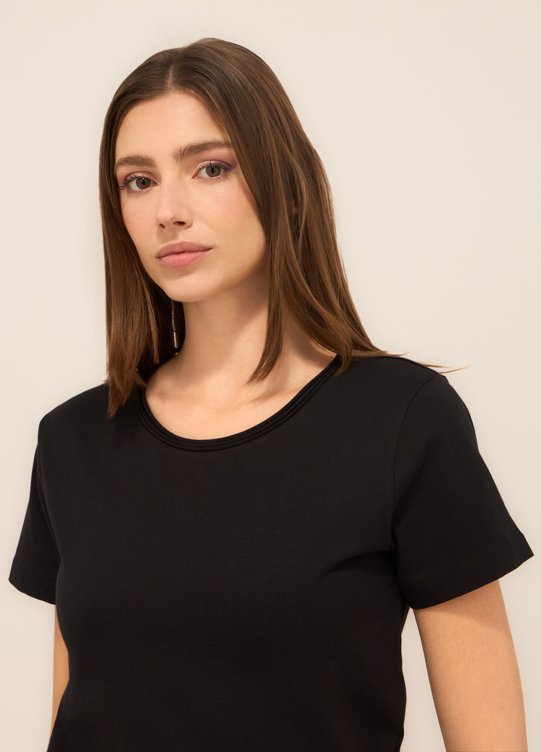 T-shirt in jersey di puro cotone donna_2