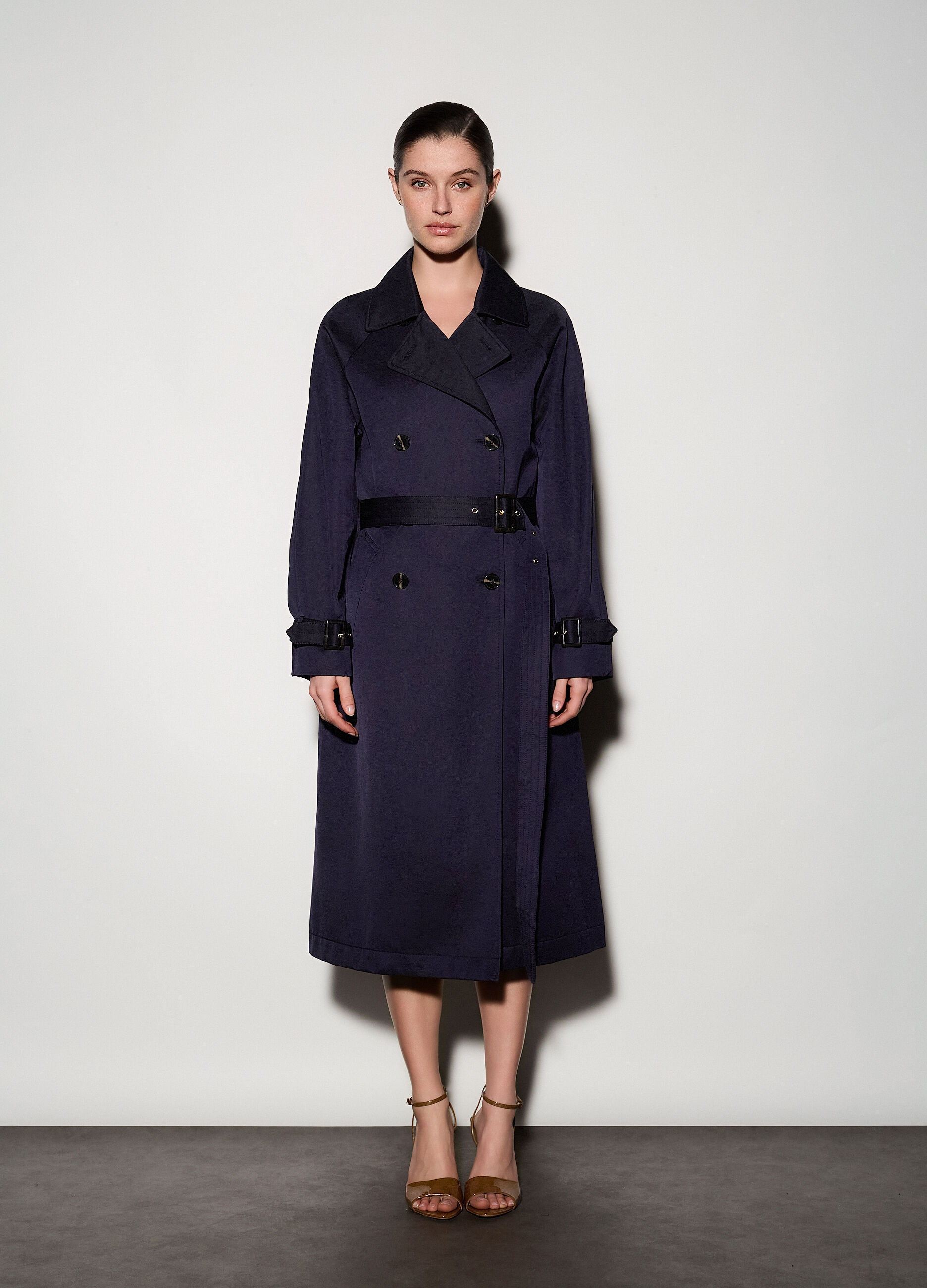 Trench lungo doppiopetto donna_1