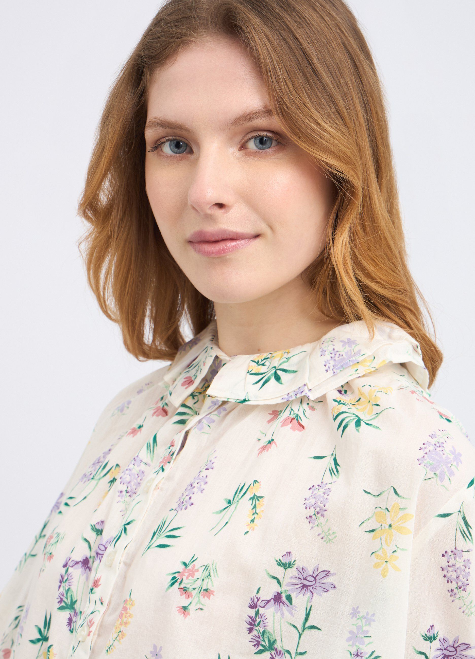 Blusa in puro cotone con stampa donna_2