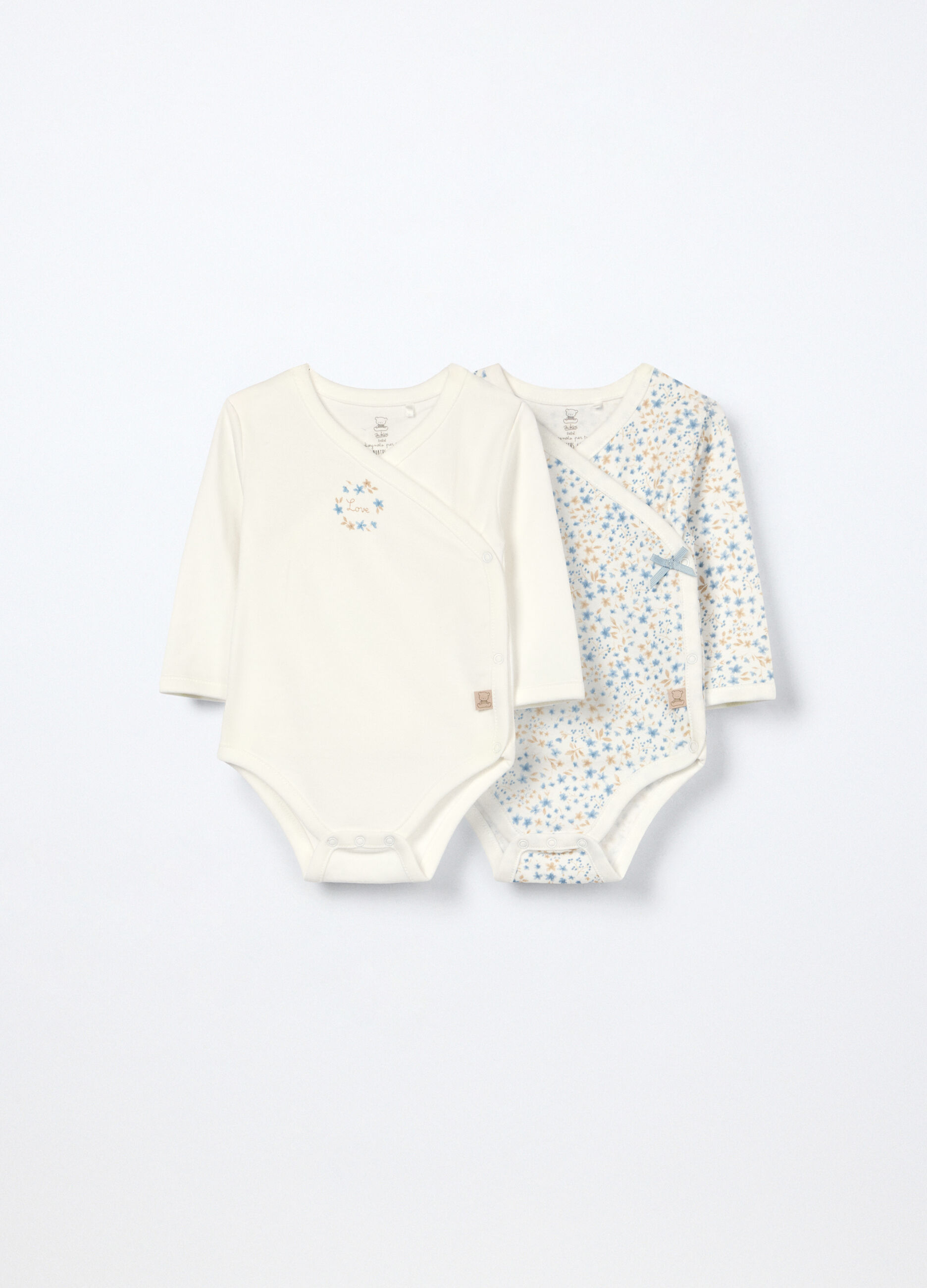 Pack 2 body incrociati in interlock di puro cotone _0