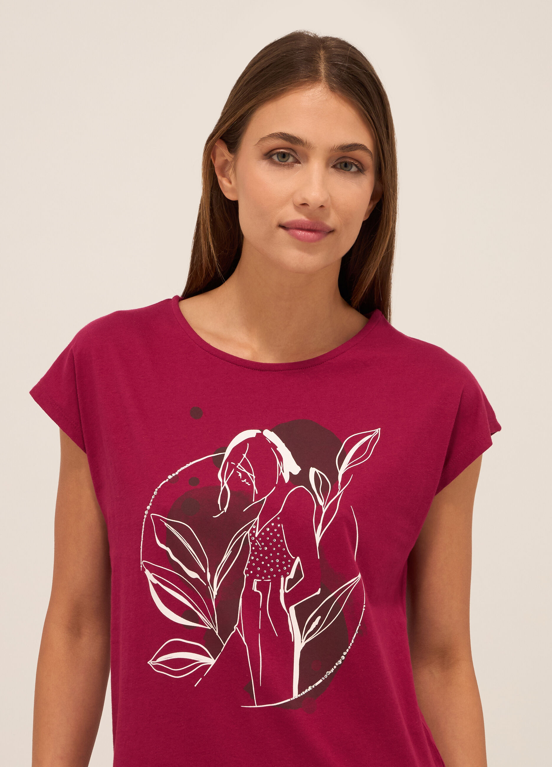 T-shirt in jersey di puro cotone donna_2