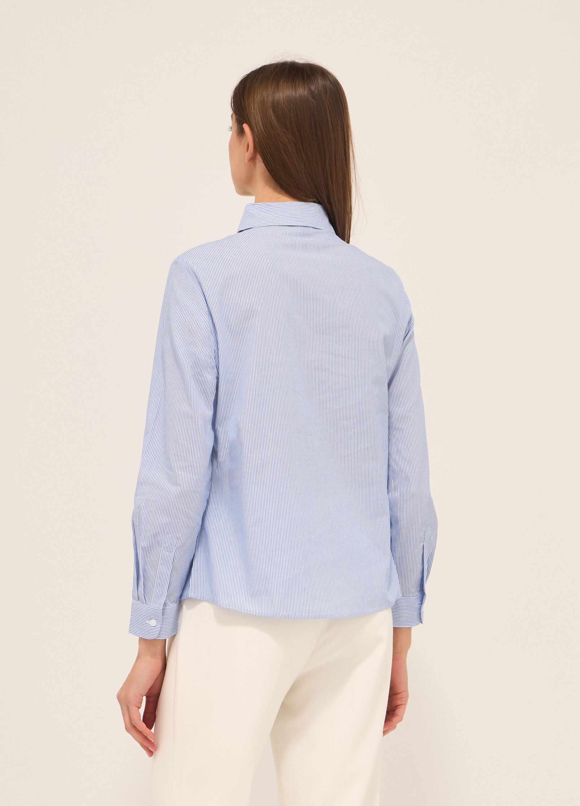 Camicia a righe in poli-cotton donna_1