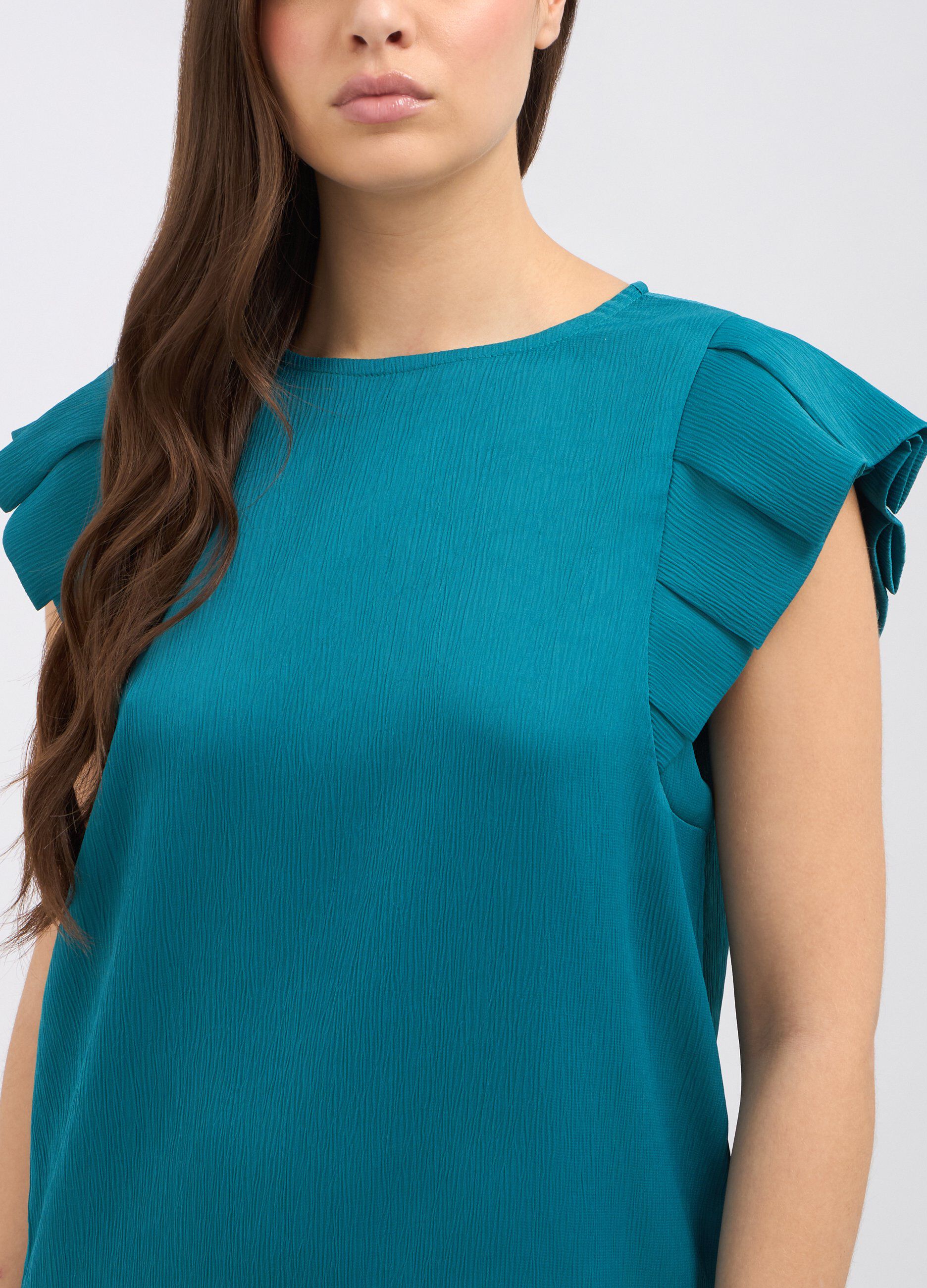 Blusa creponne con rouches donna