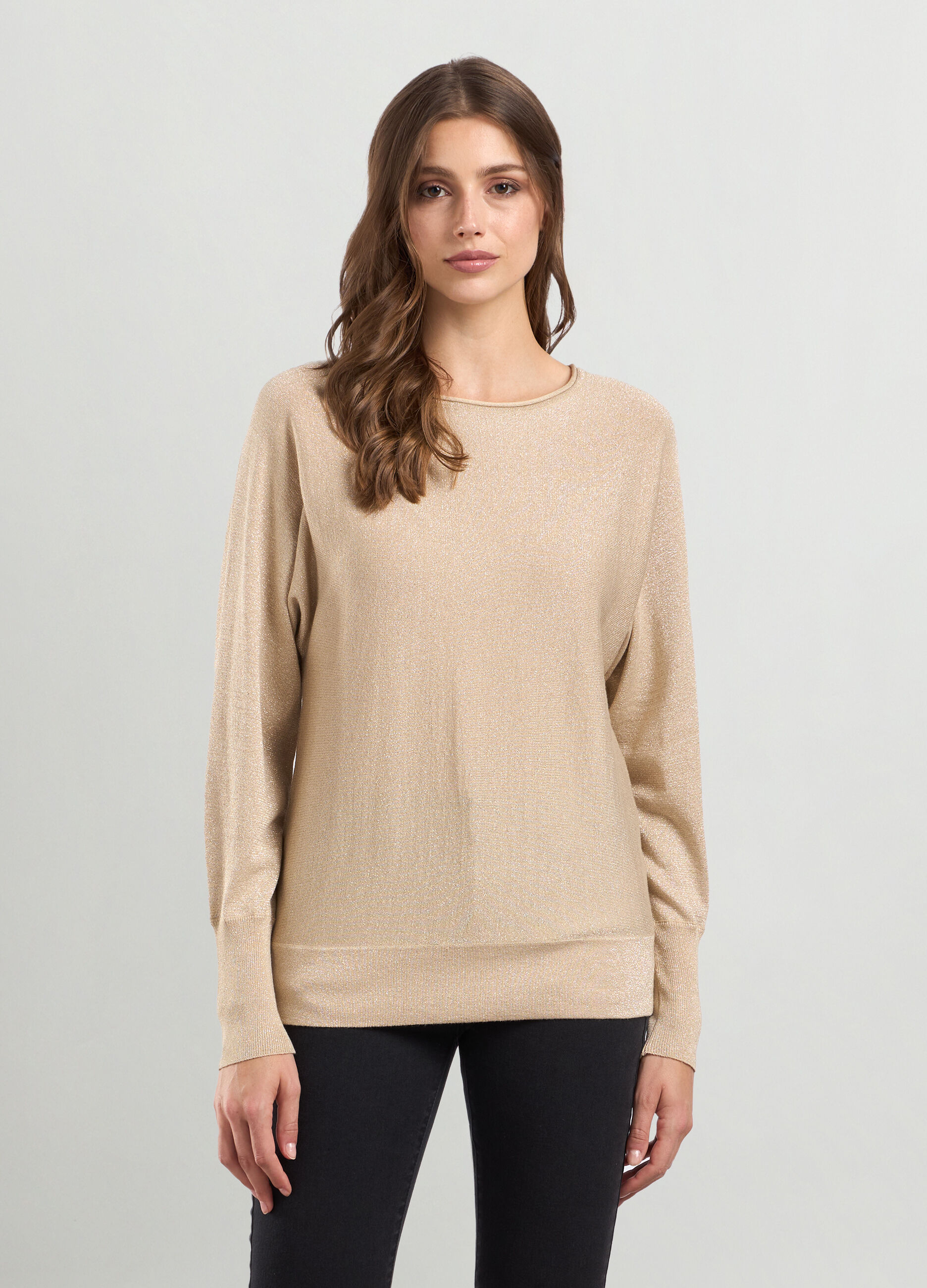 Tricot in mista viscosa con filo lurex donna_0