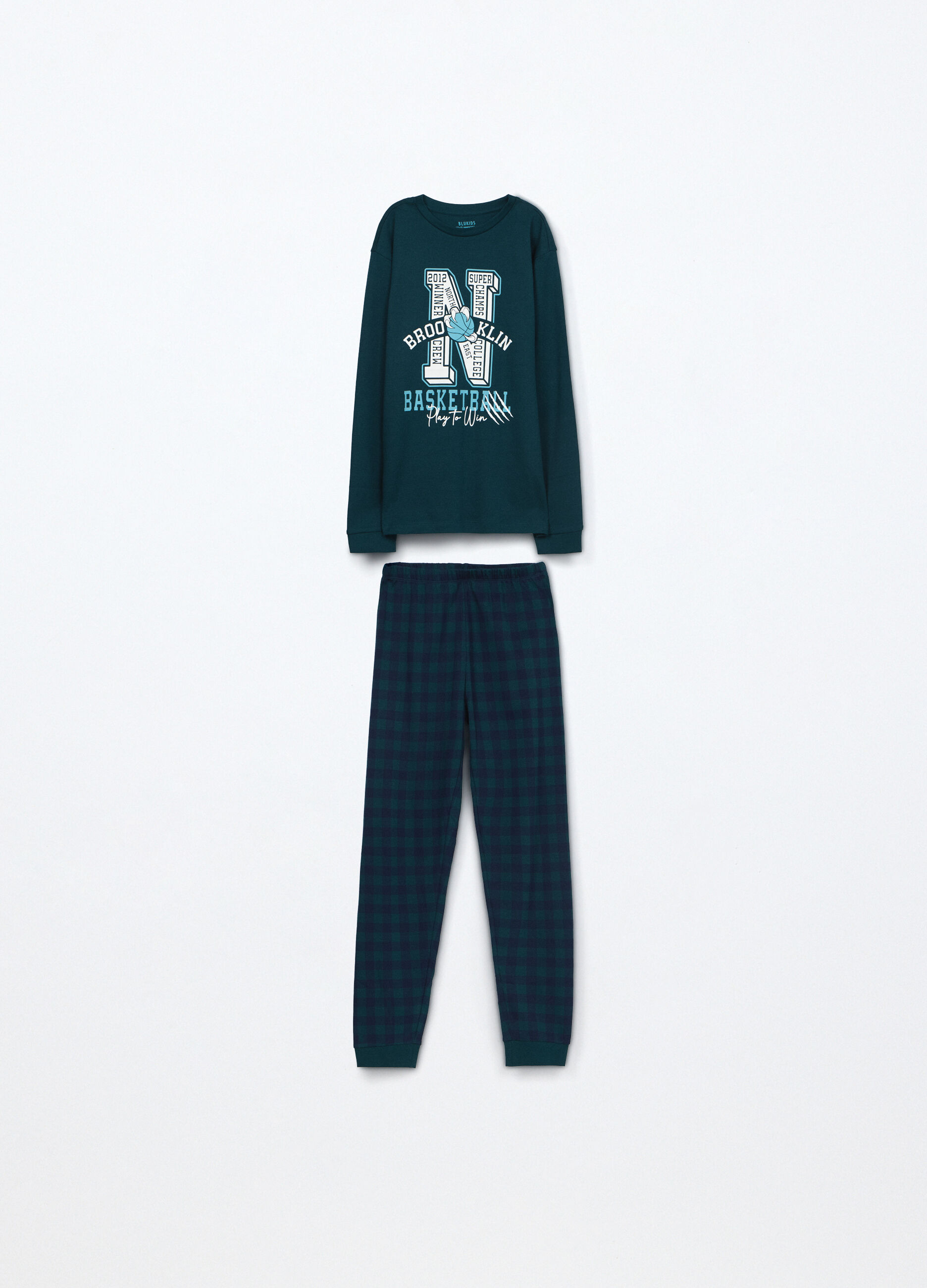 Set pigiama lungo in interlock di puro cotone ragazzo_0
