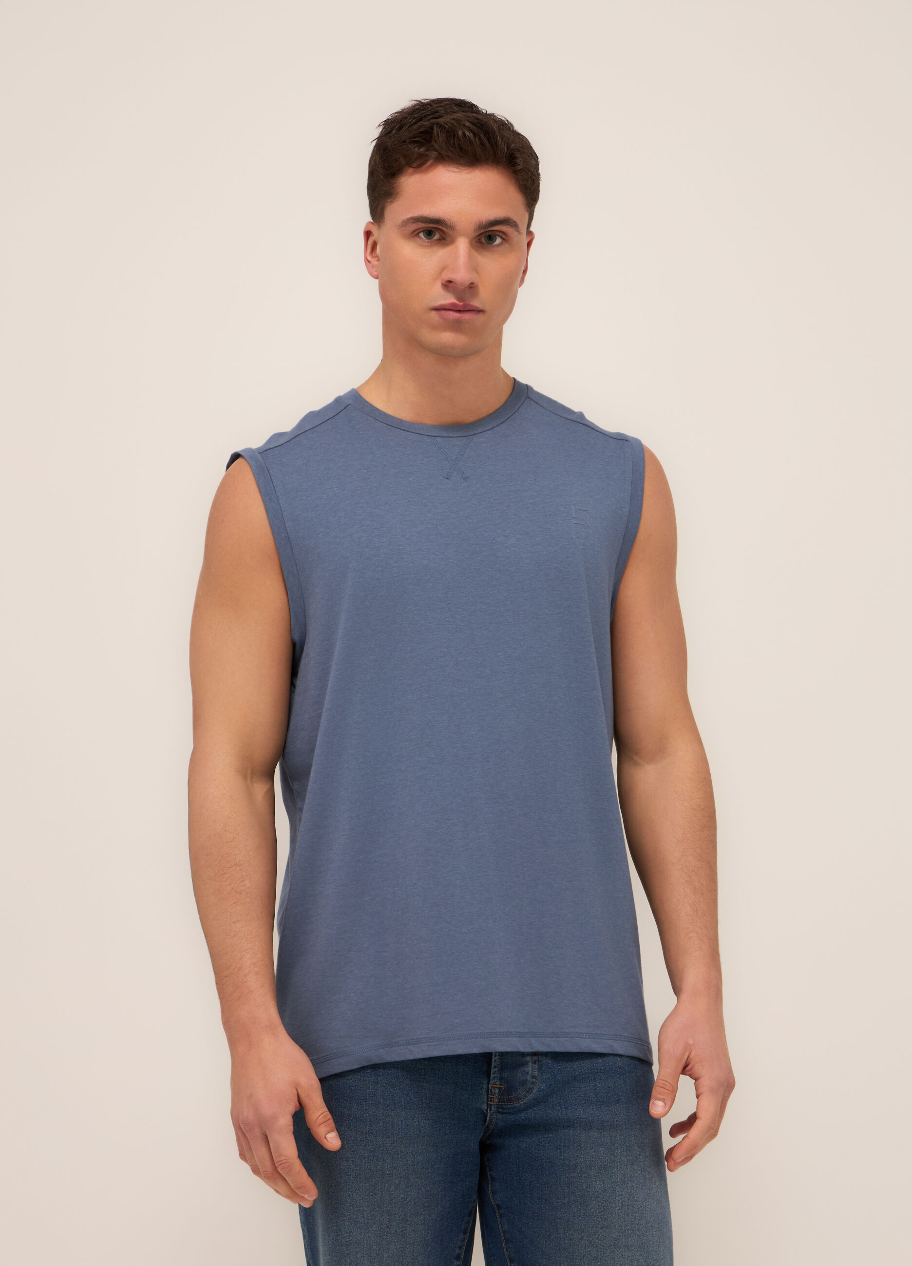 Canotta in cotone e modal stretch uomo_0