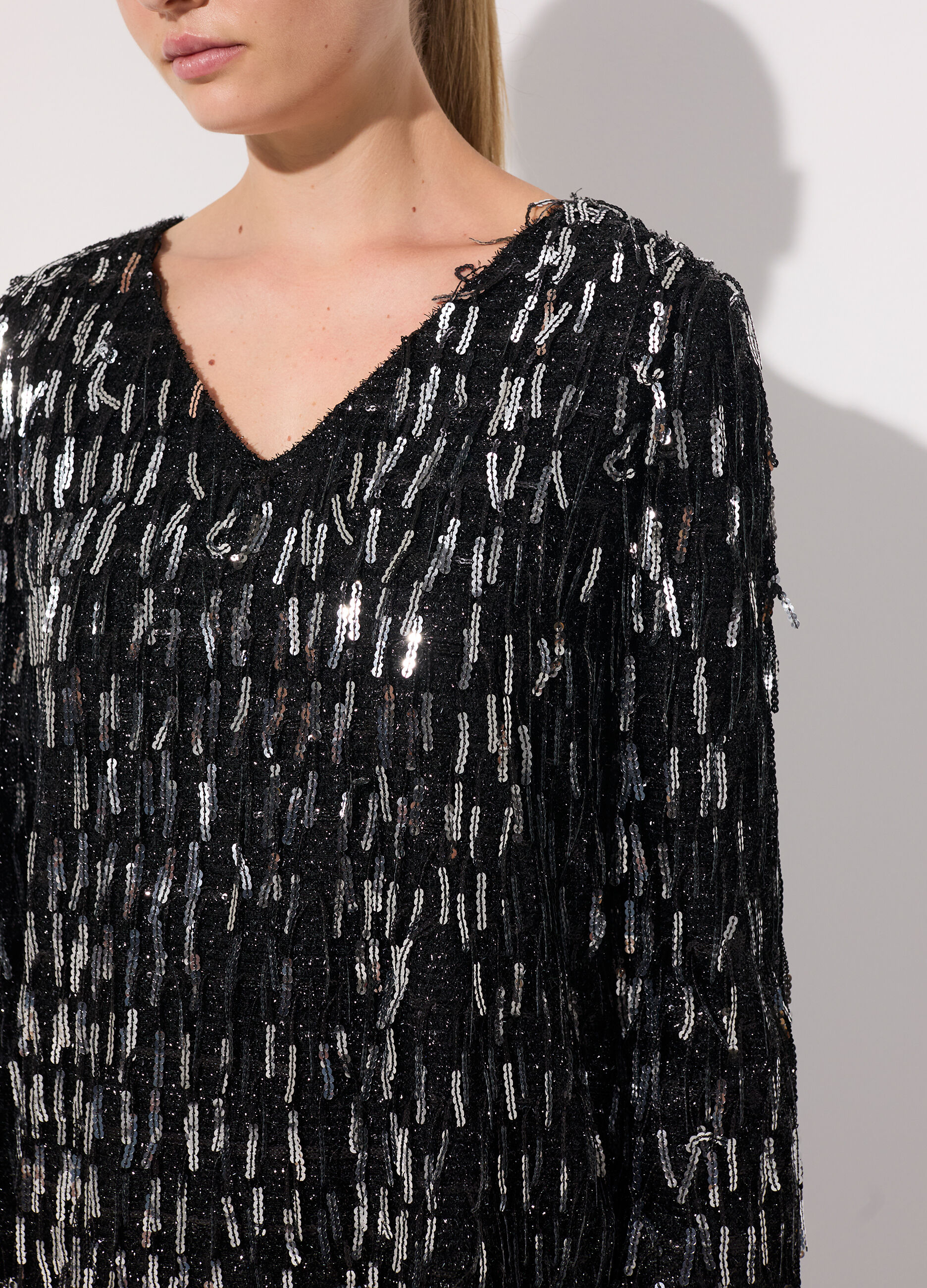 Vestito corto in paillettes donna_3