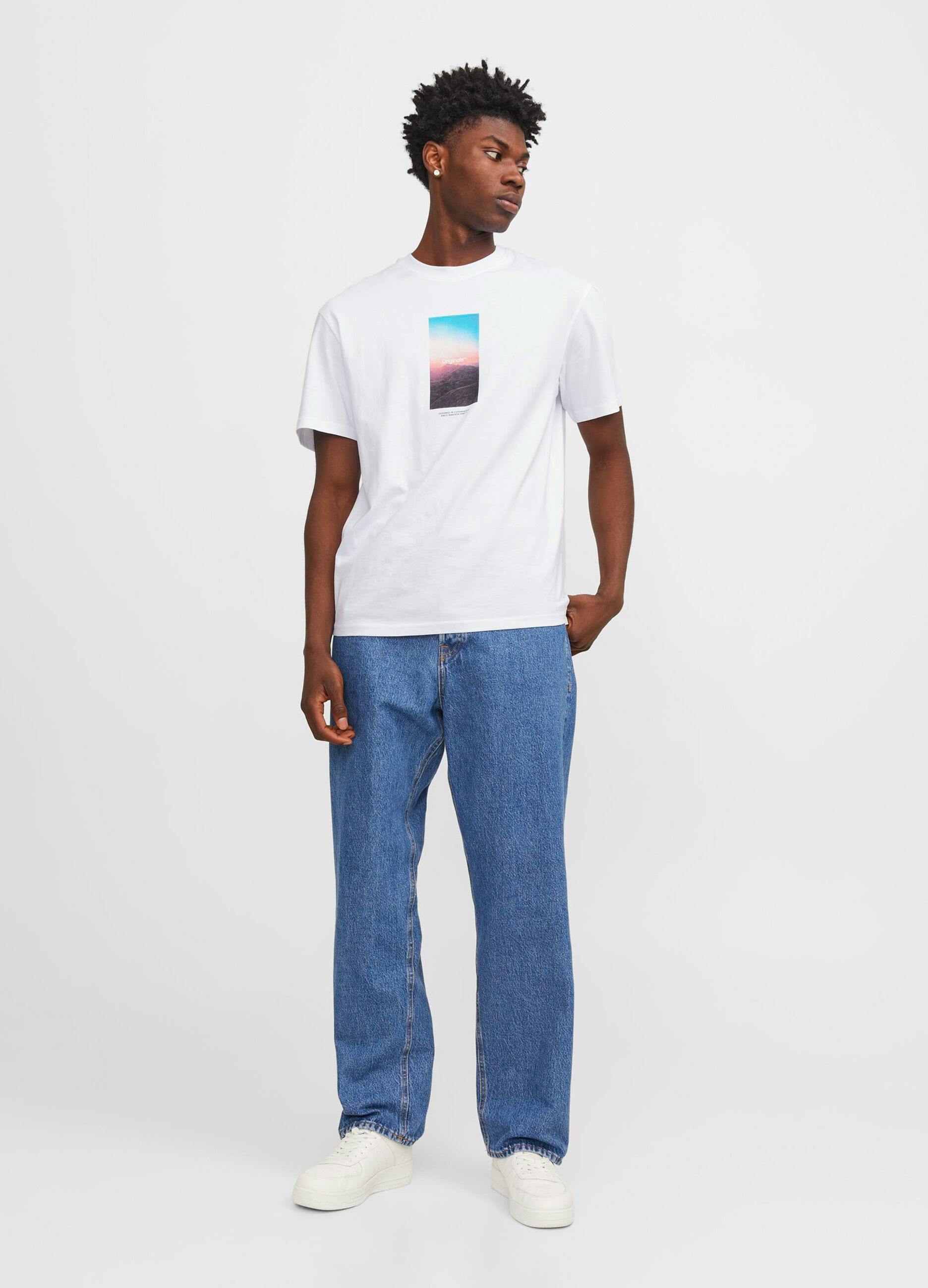 T-shirt girocollo con stampa uomo_0