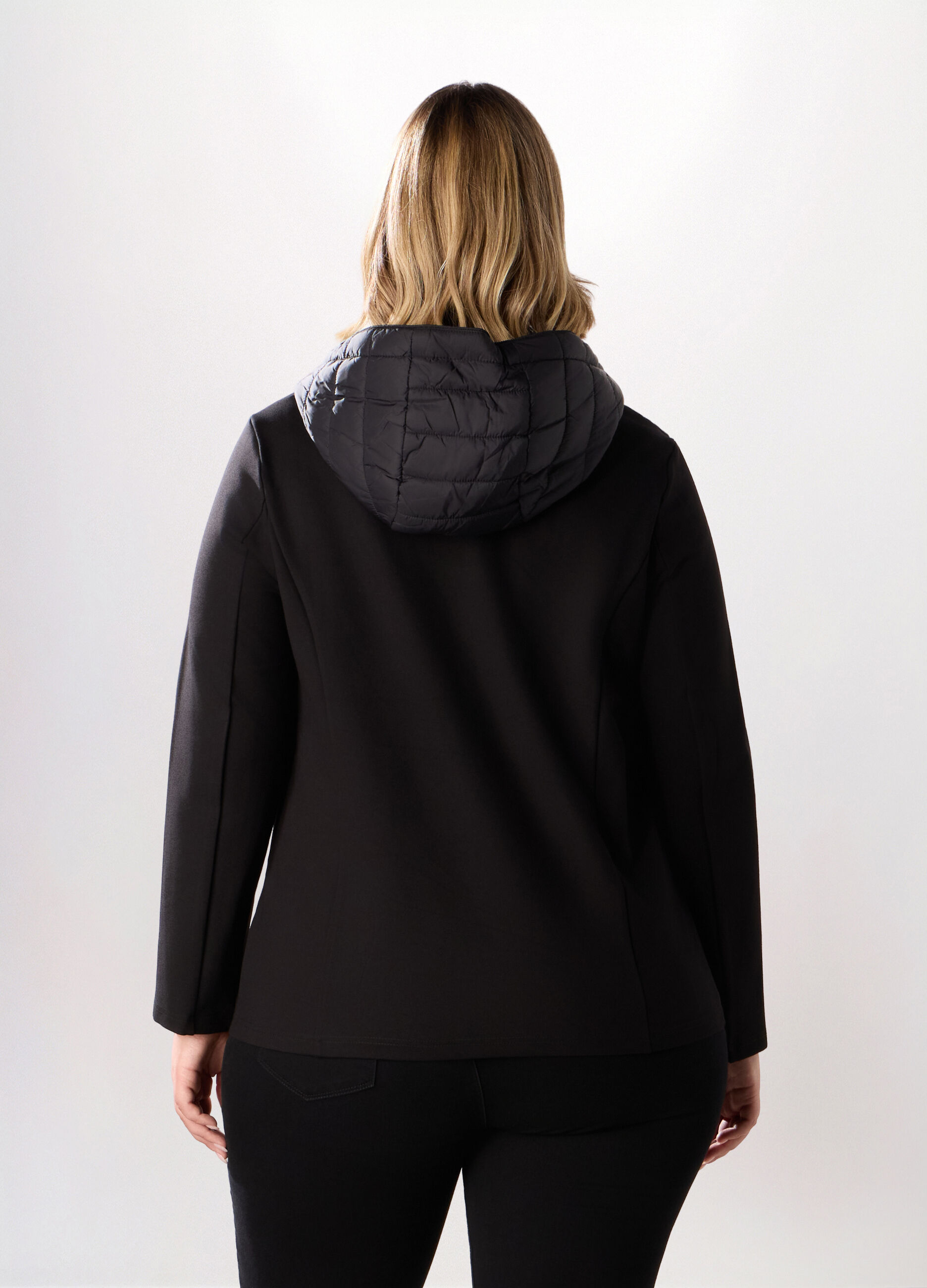 Giubbino imbottito cappuccio donna curvy_1