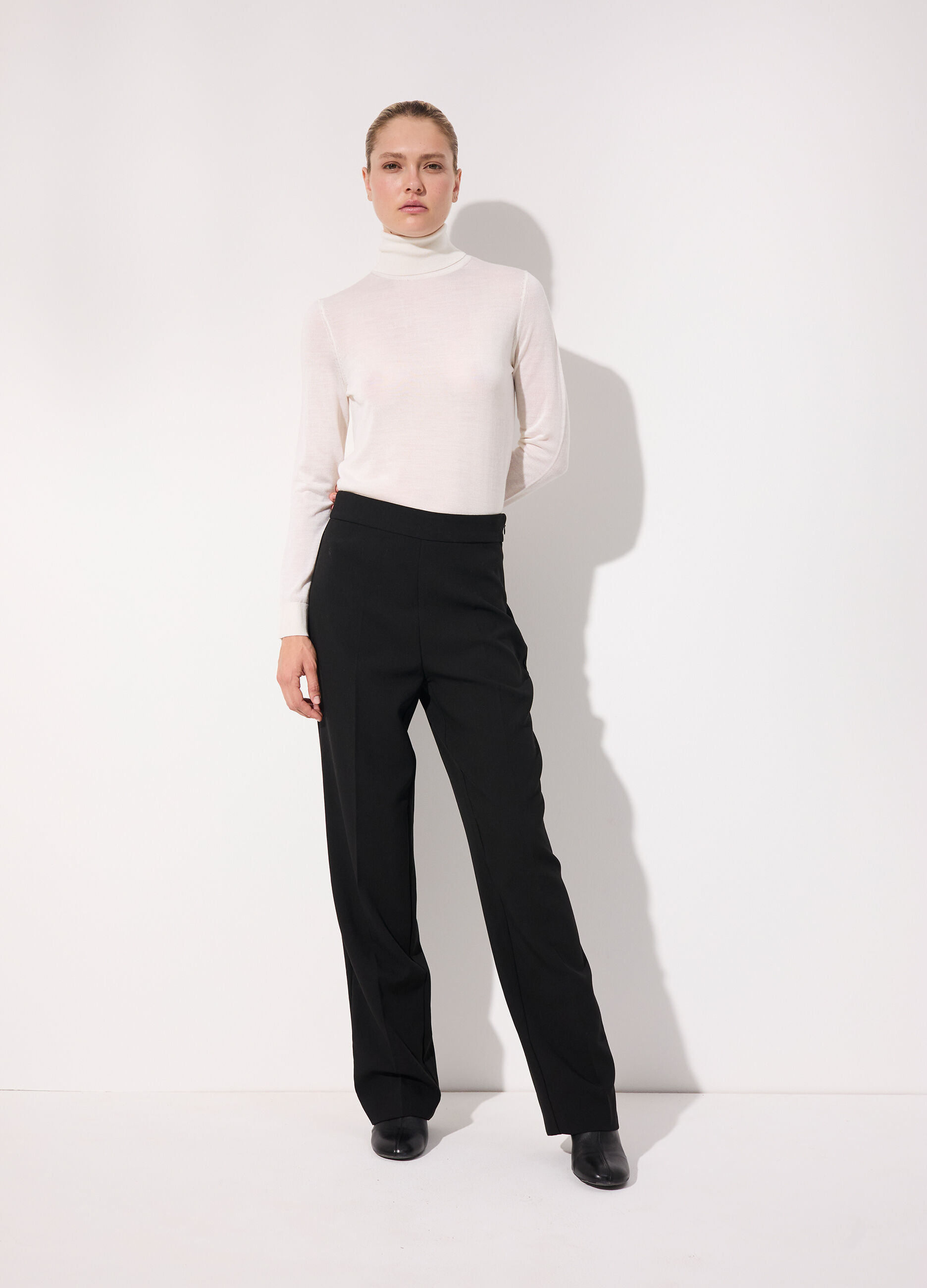 Pantalone dritto in misto viscosa donna_0