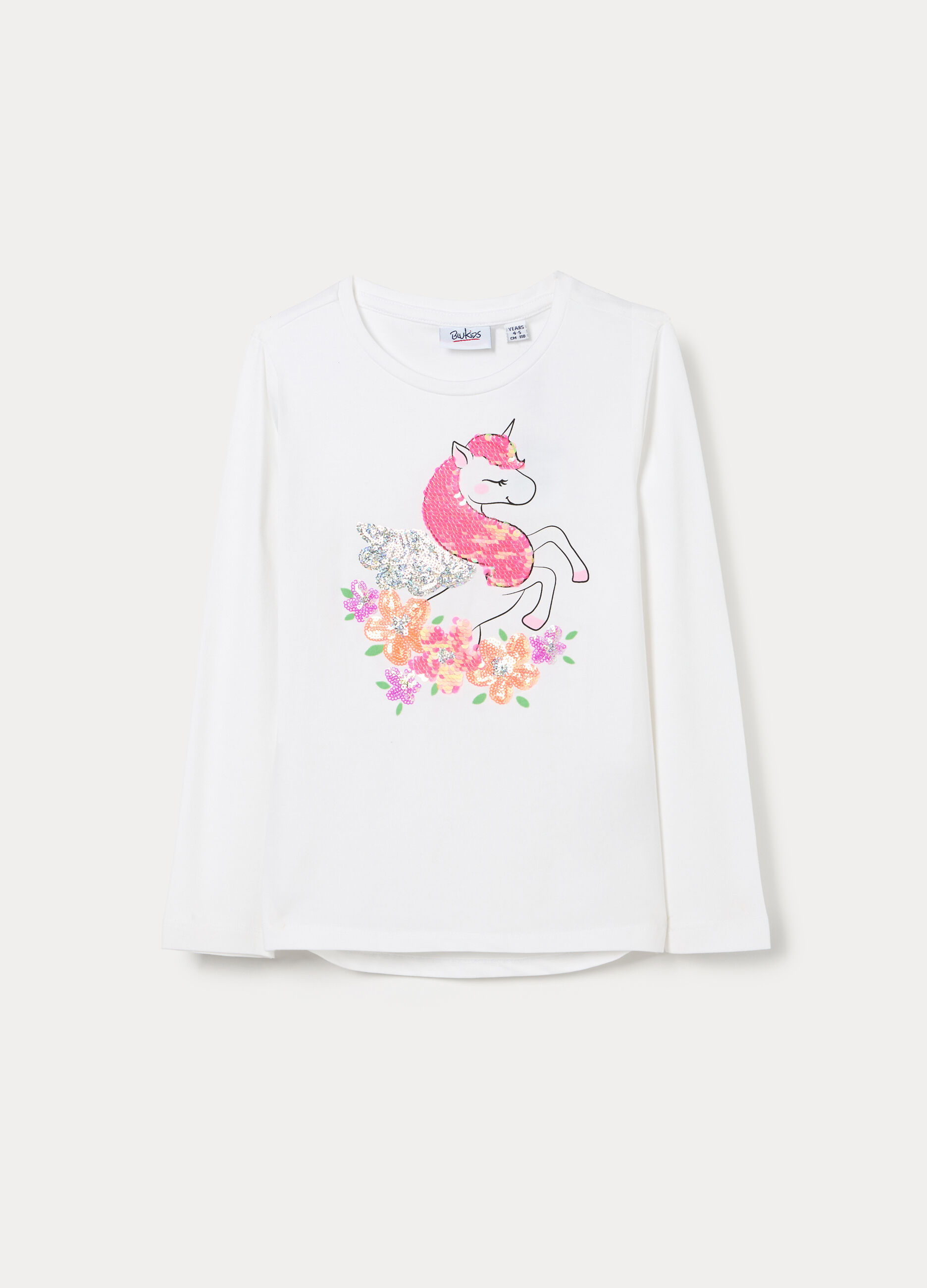 T-shirt girocollo in jersey di cotone stretch bambina_0