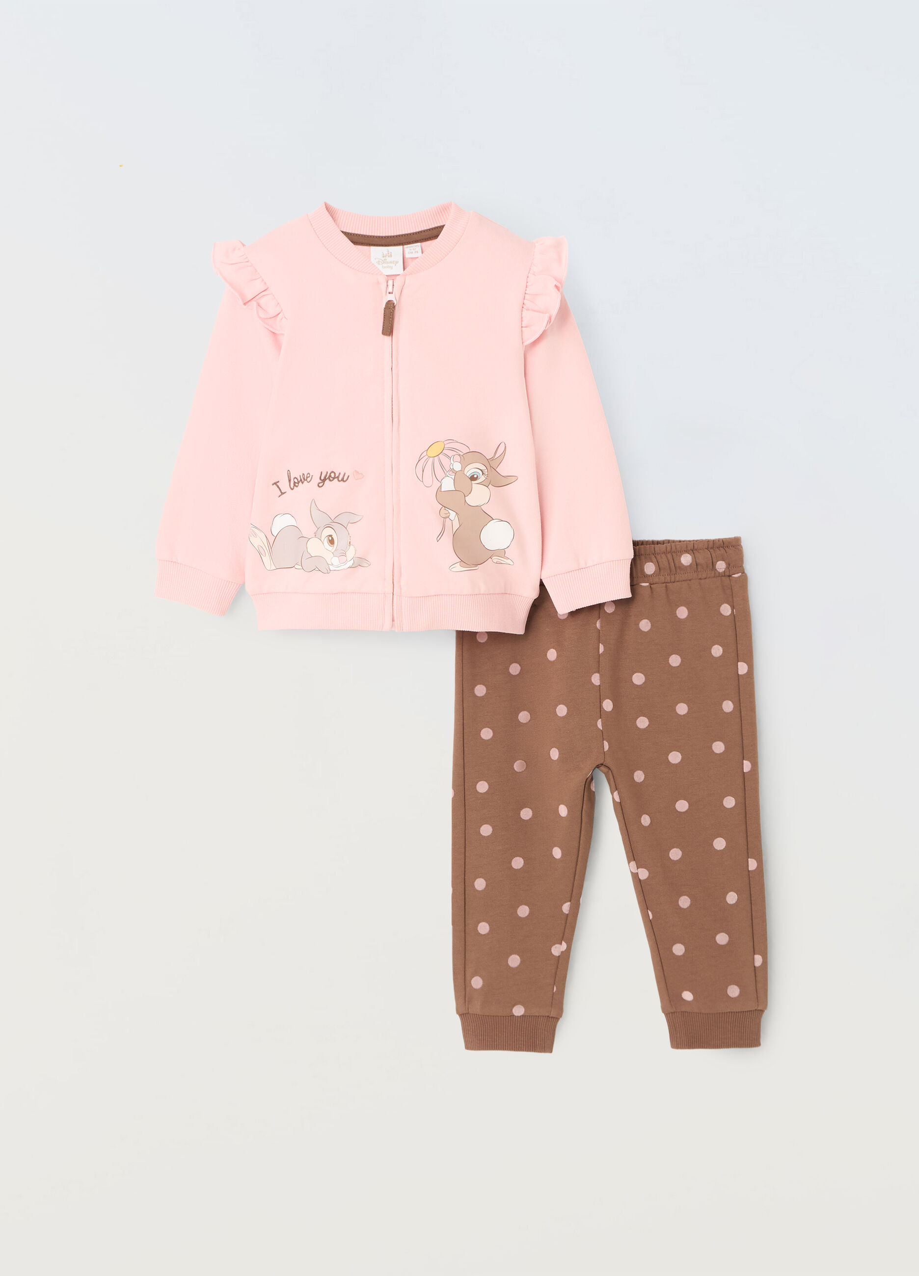 Jogging set in french terry di puro cotone neonata_0