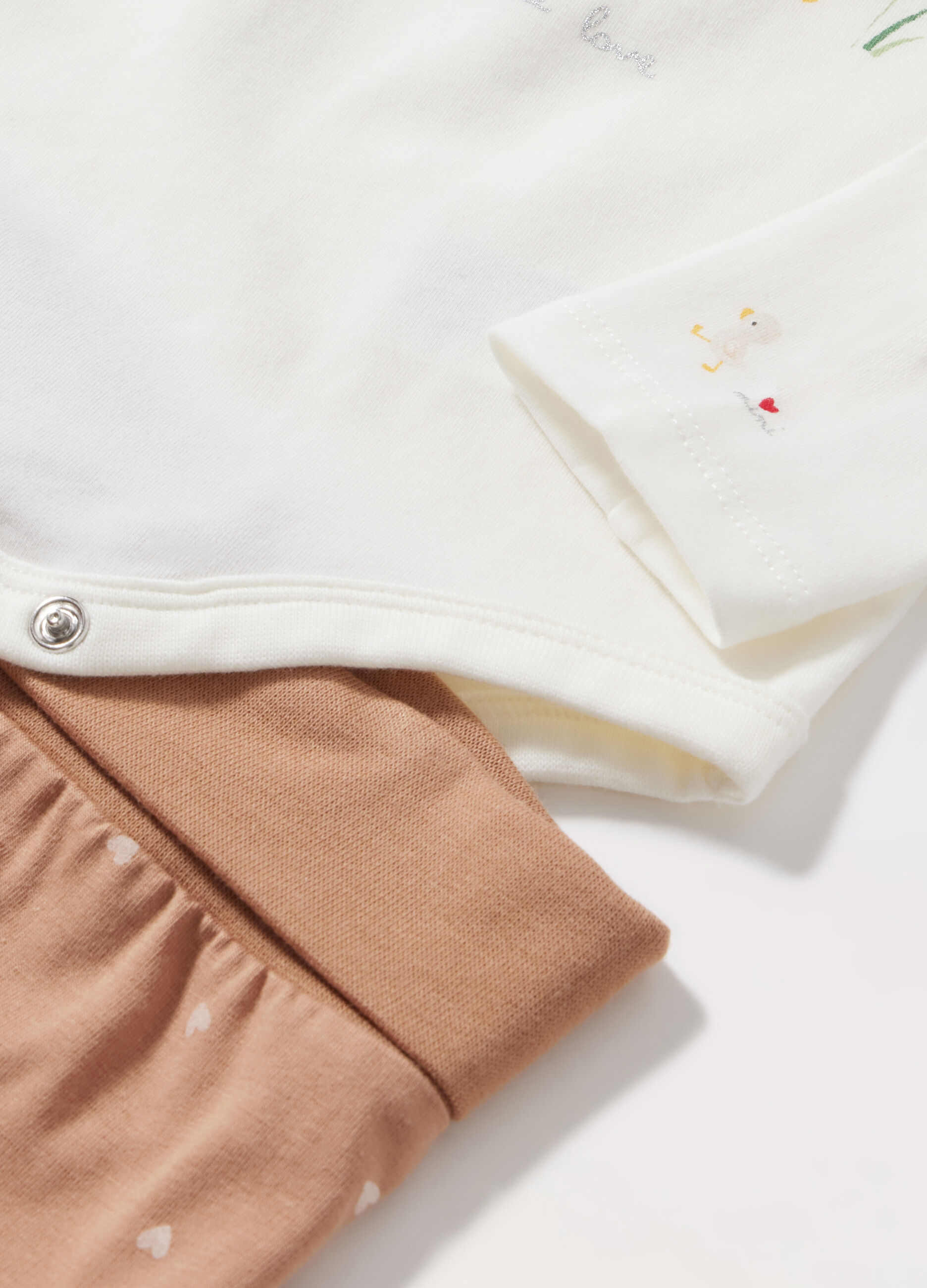 Completino con body e Joggers in cotone stretch neonata