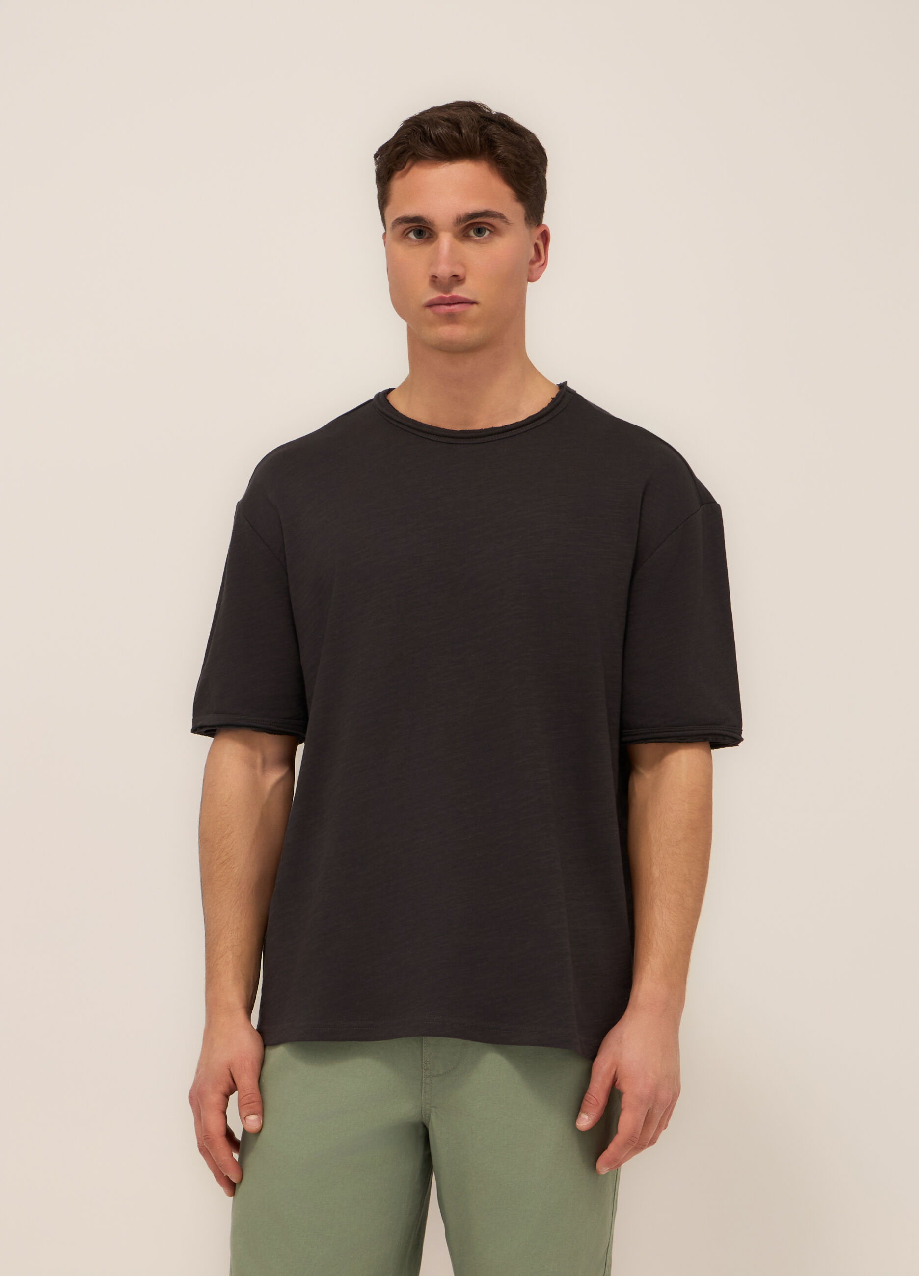 T-shirt girocollo in jersey di cotone uomo_0