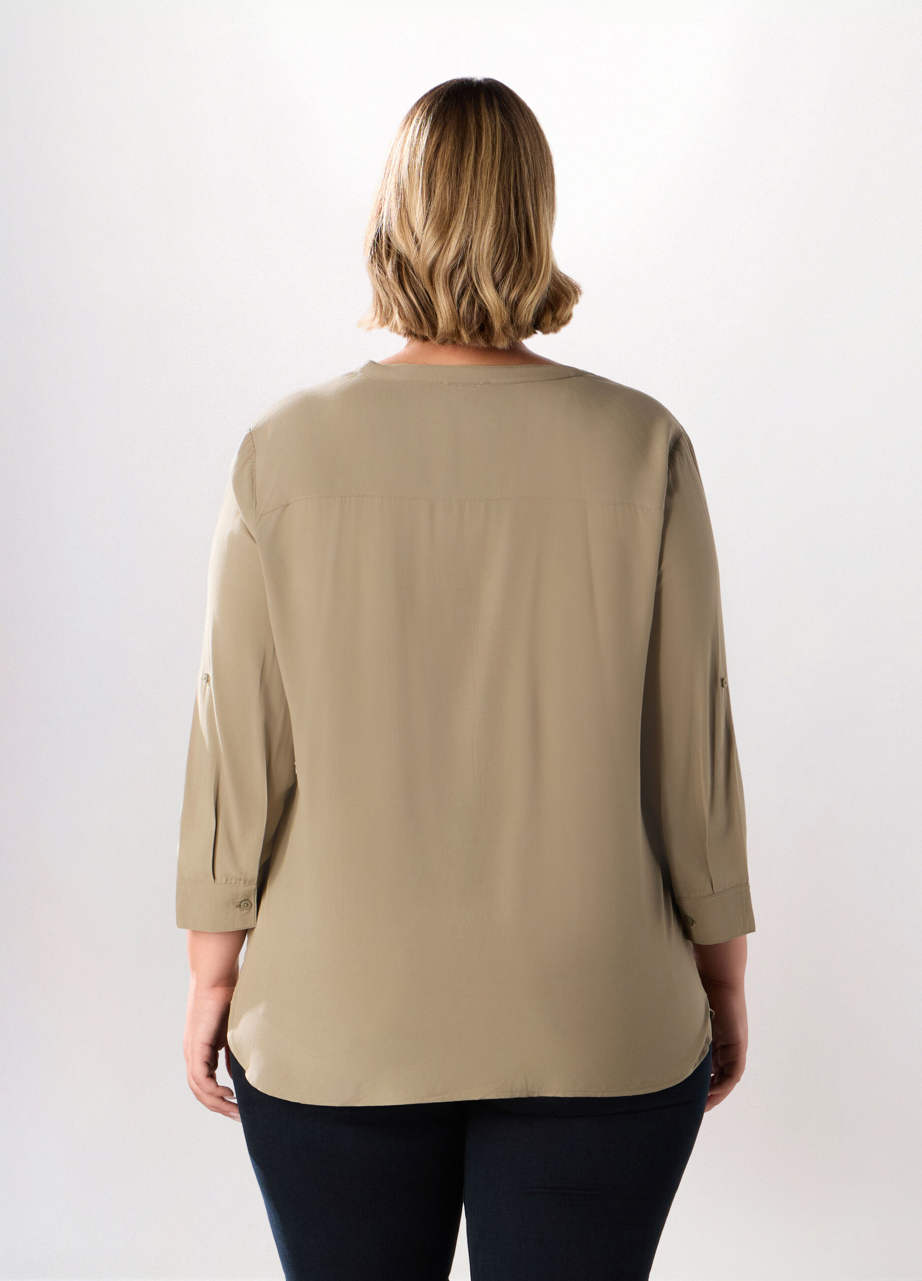 Camicetta in viscosa con maniche a 3/4 donna curvy_1
