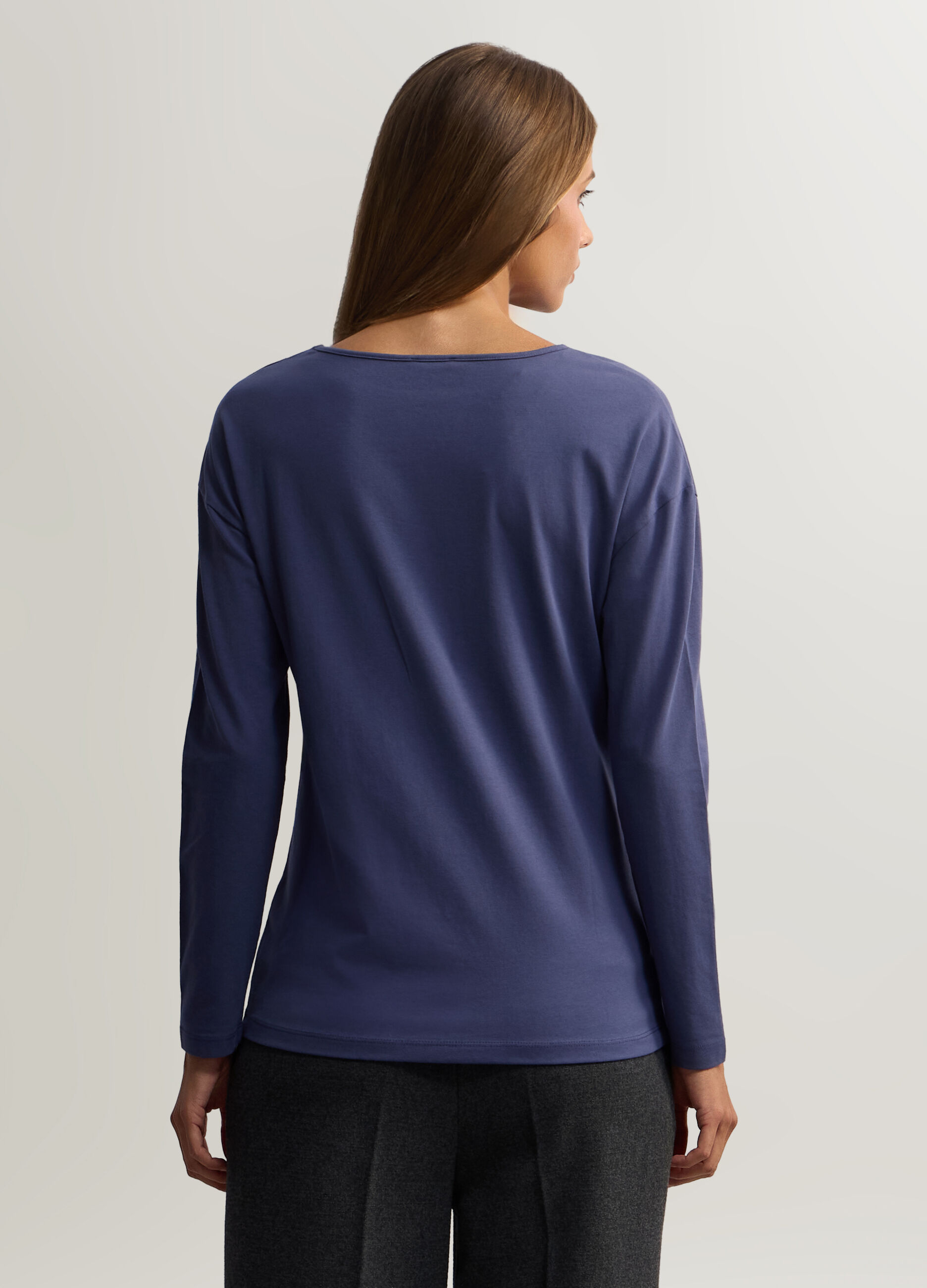 T-shirt con scollo a barchetta stretch donna_1