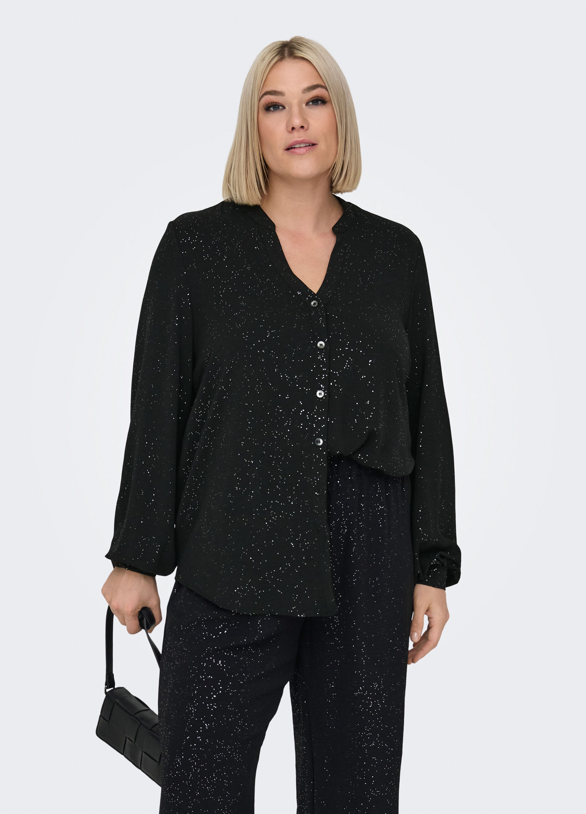 Camicia a maniche lunghe con colletto cinese_0