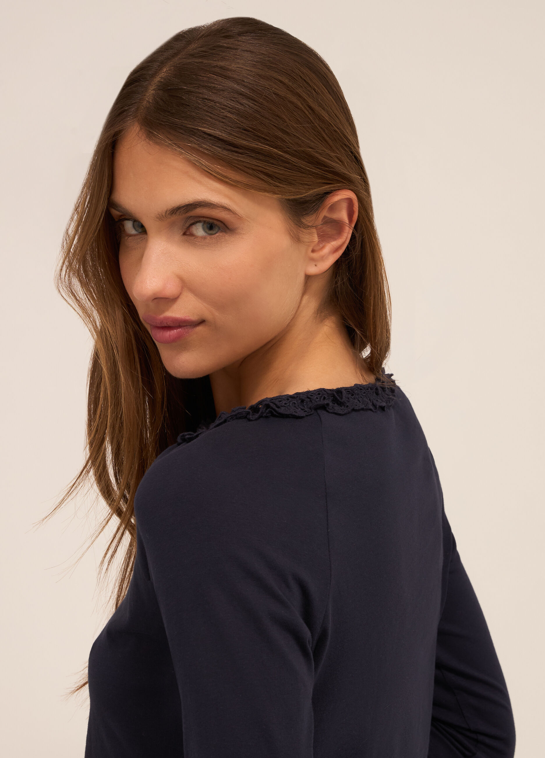 T-shirt in jersey di puro cotone donna_2