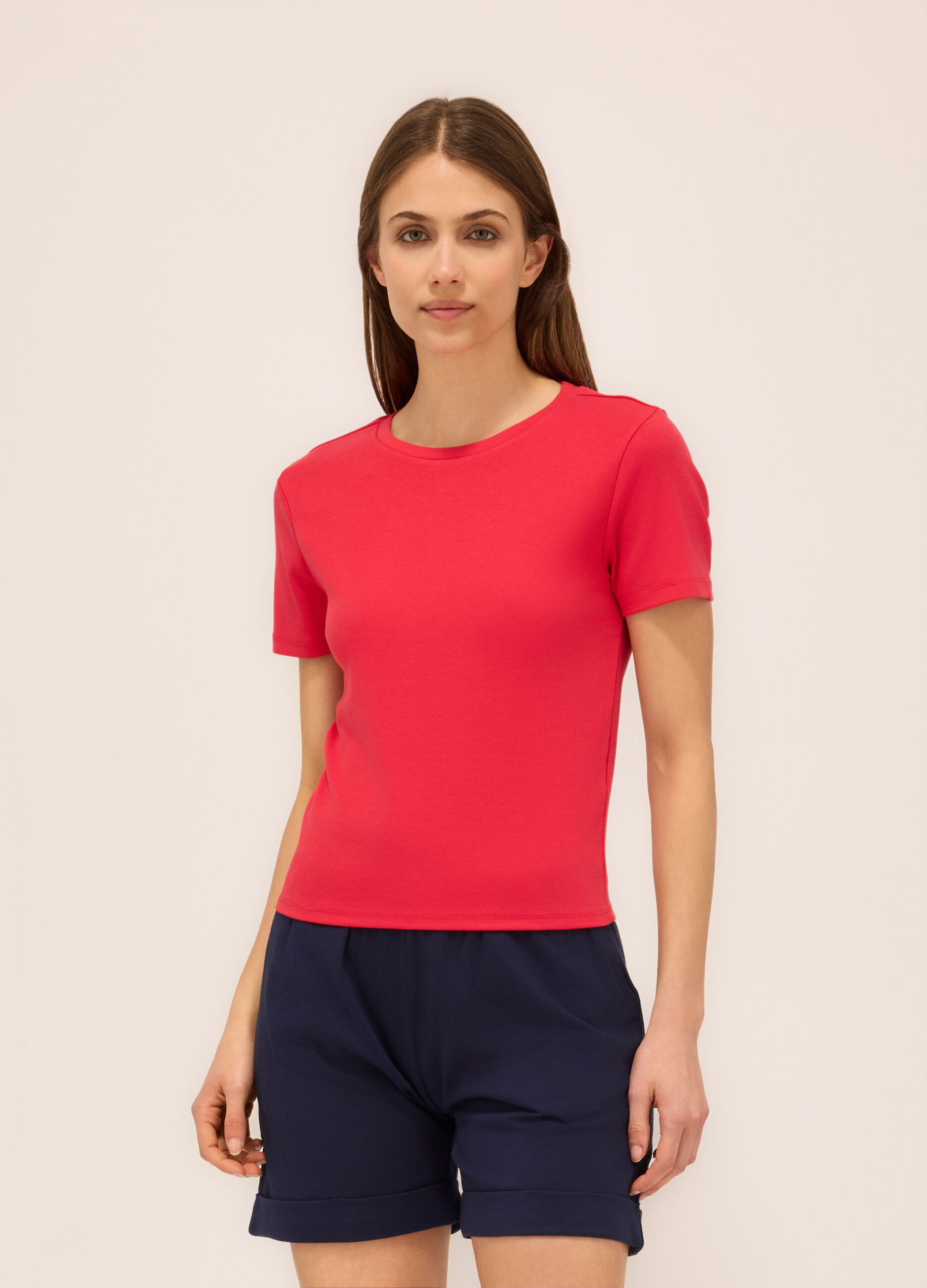 T-shirt in cotone stretch donna_0