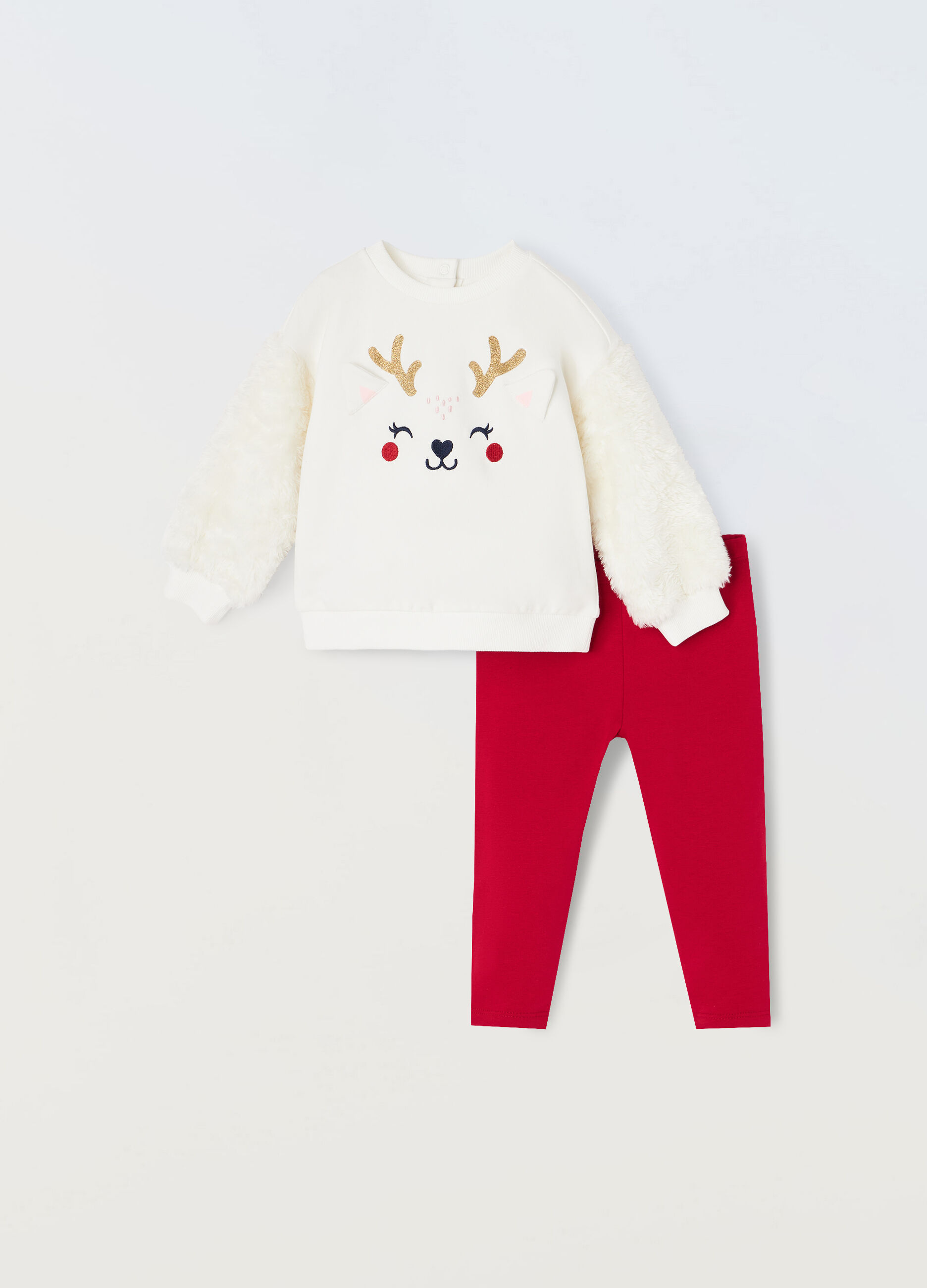 Jogging set in cotone fleece stretch neonata_0