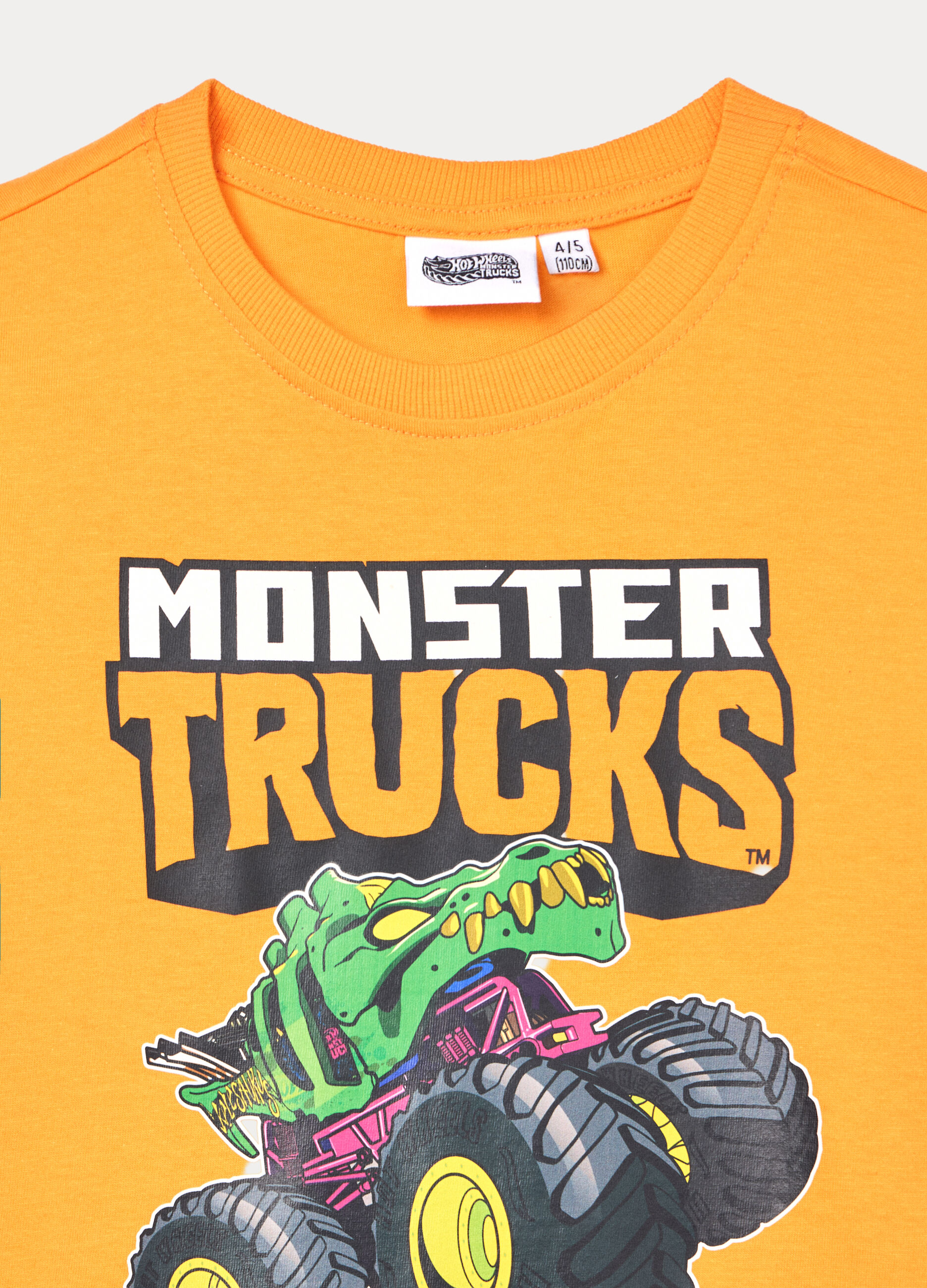 T-shirt Monster Trucks in jersey di puro cotone bambino_2