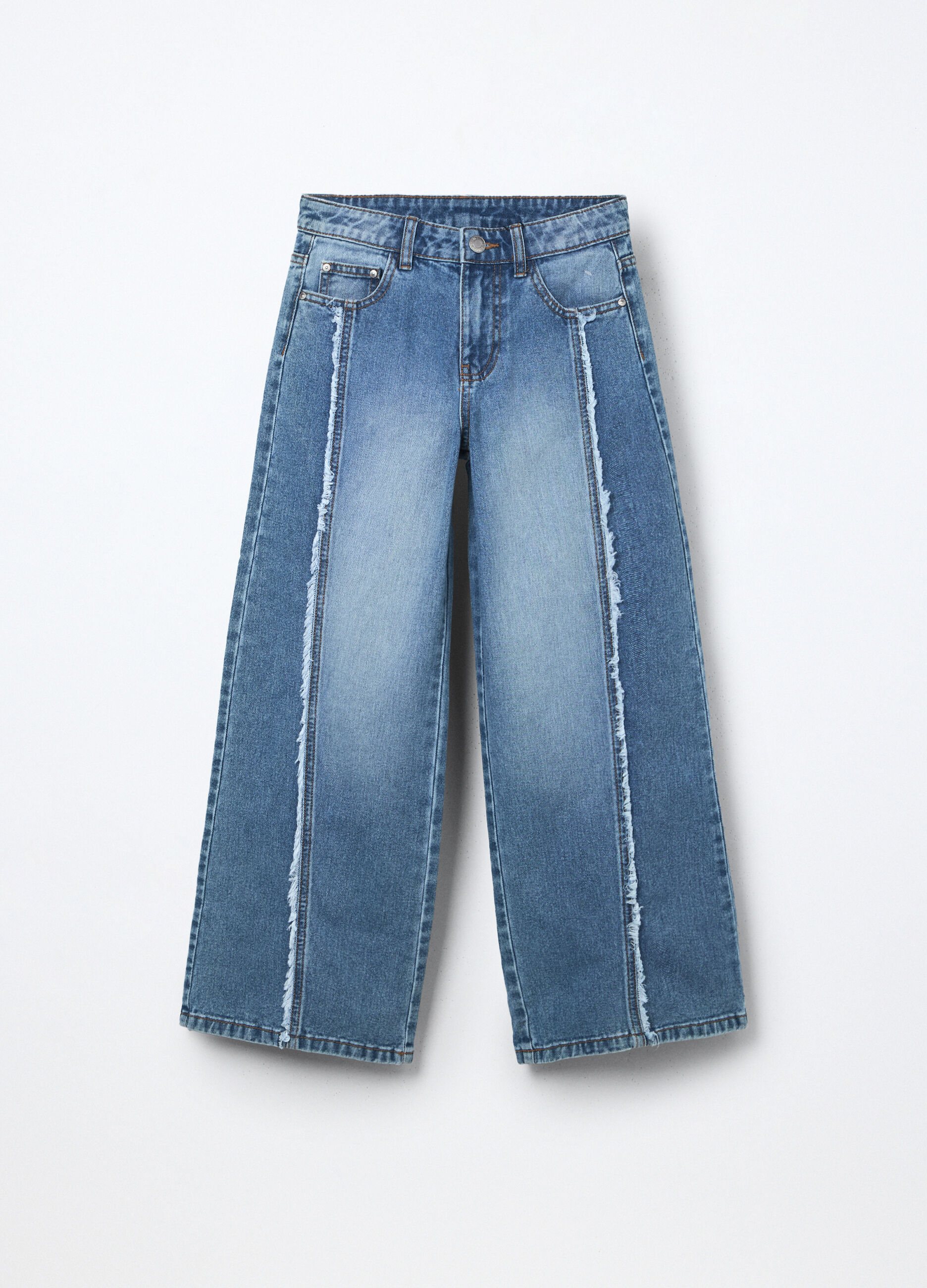 Pantaloni in denim di puro cotone ragazza_0
