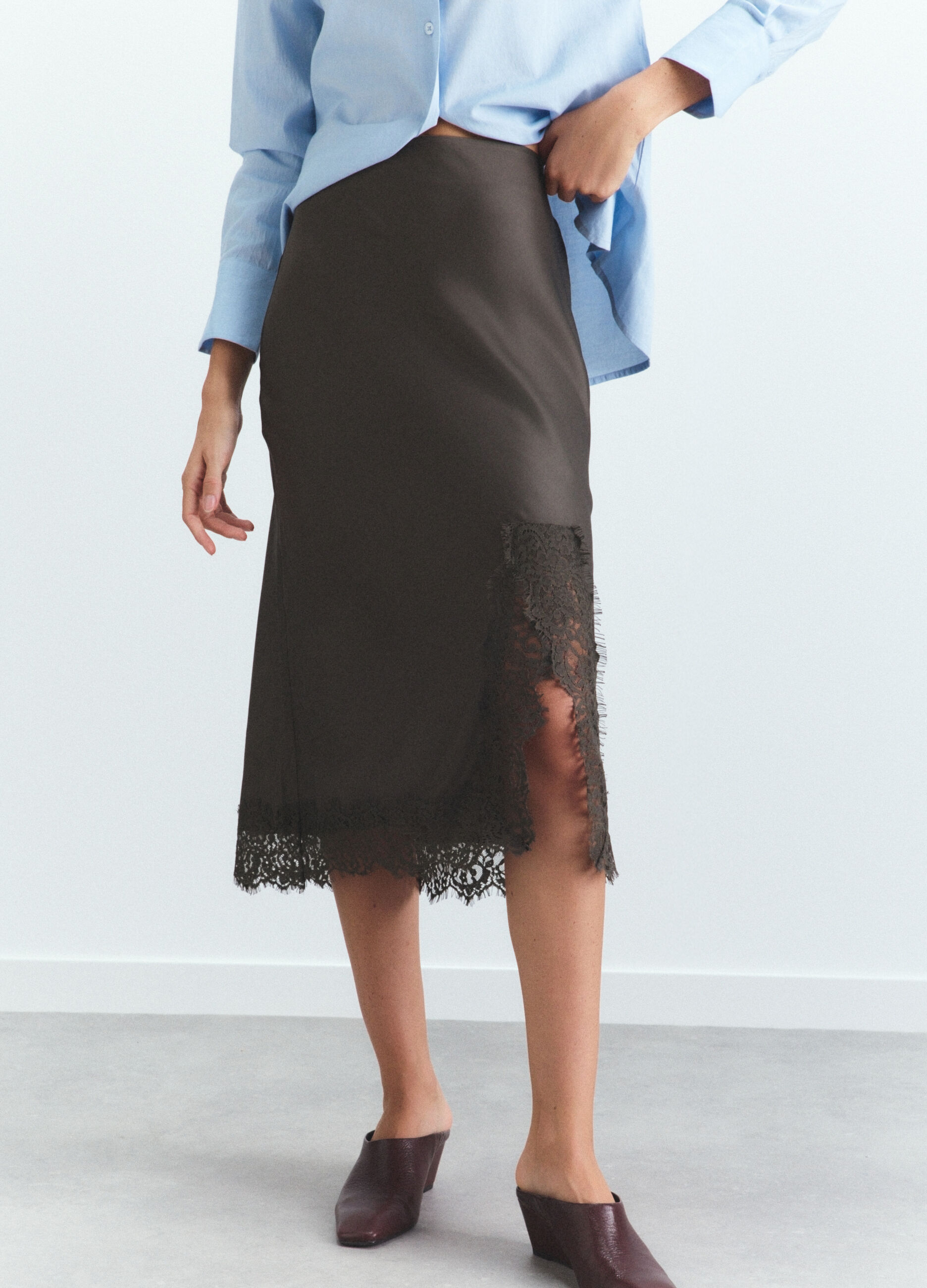 Gonna lunga in raso di pura viscosa donna_2