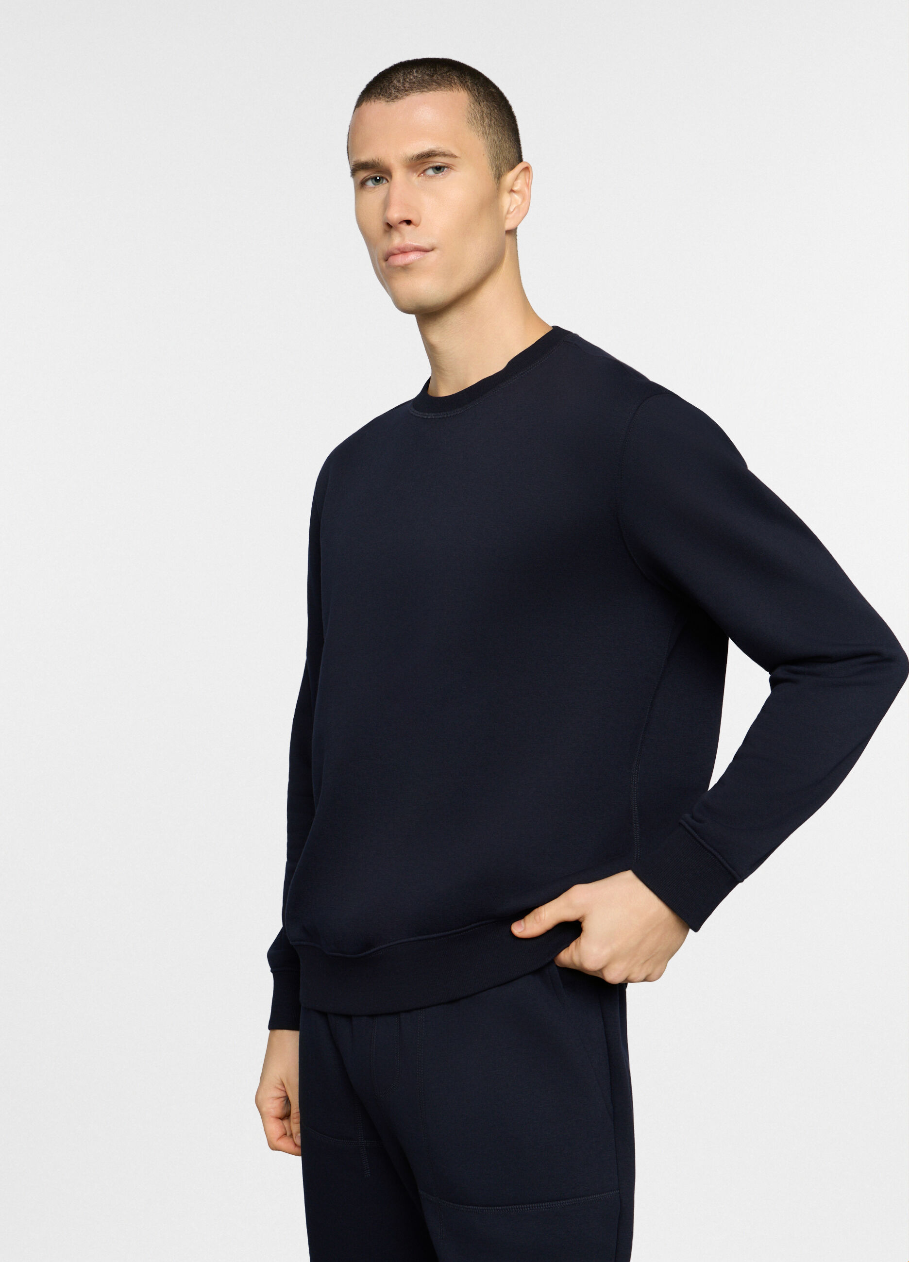 Felpa girocollo in misto cotone uomo_0