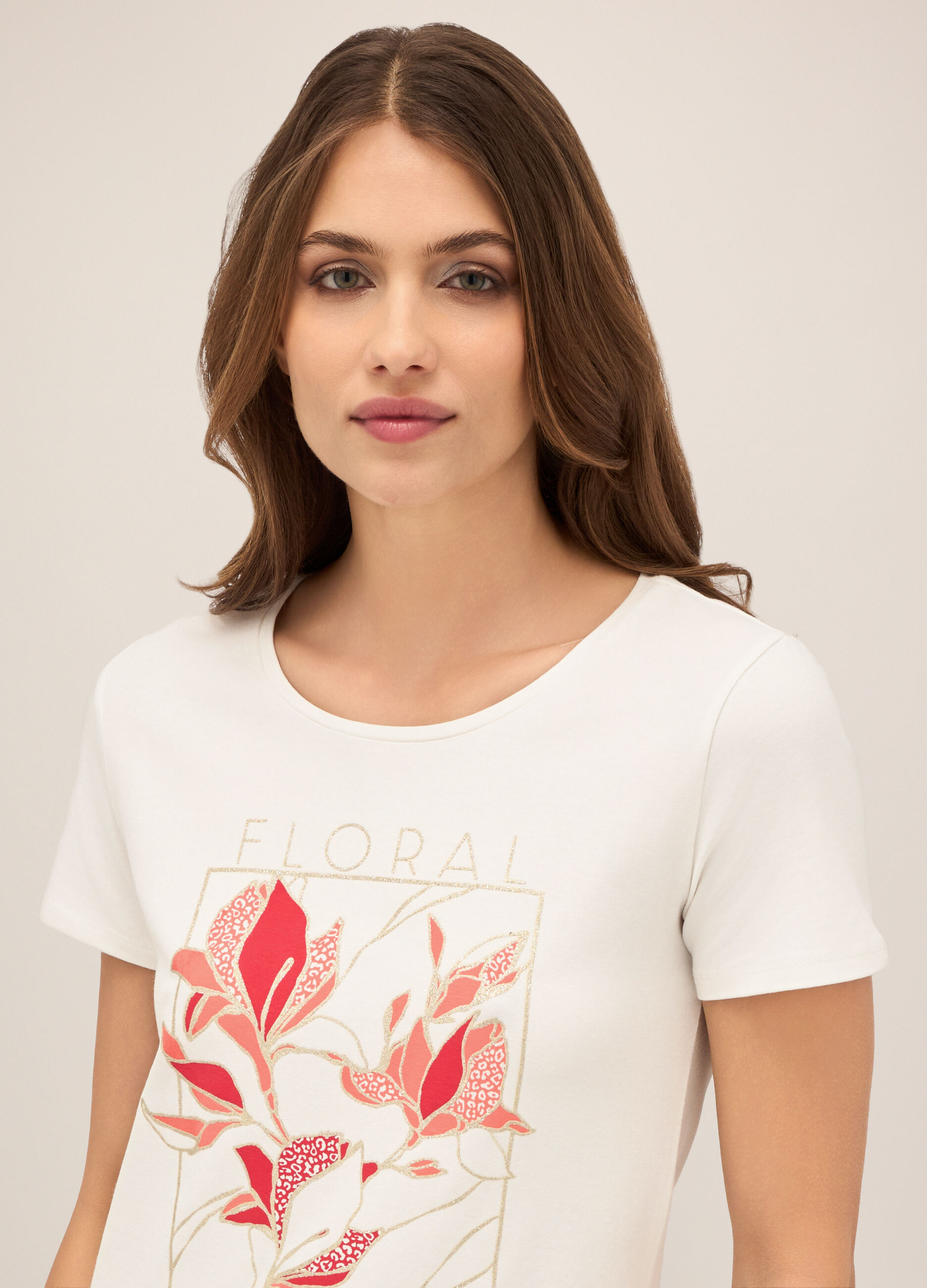 T-shirt in cotone stretch donna_2