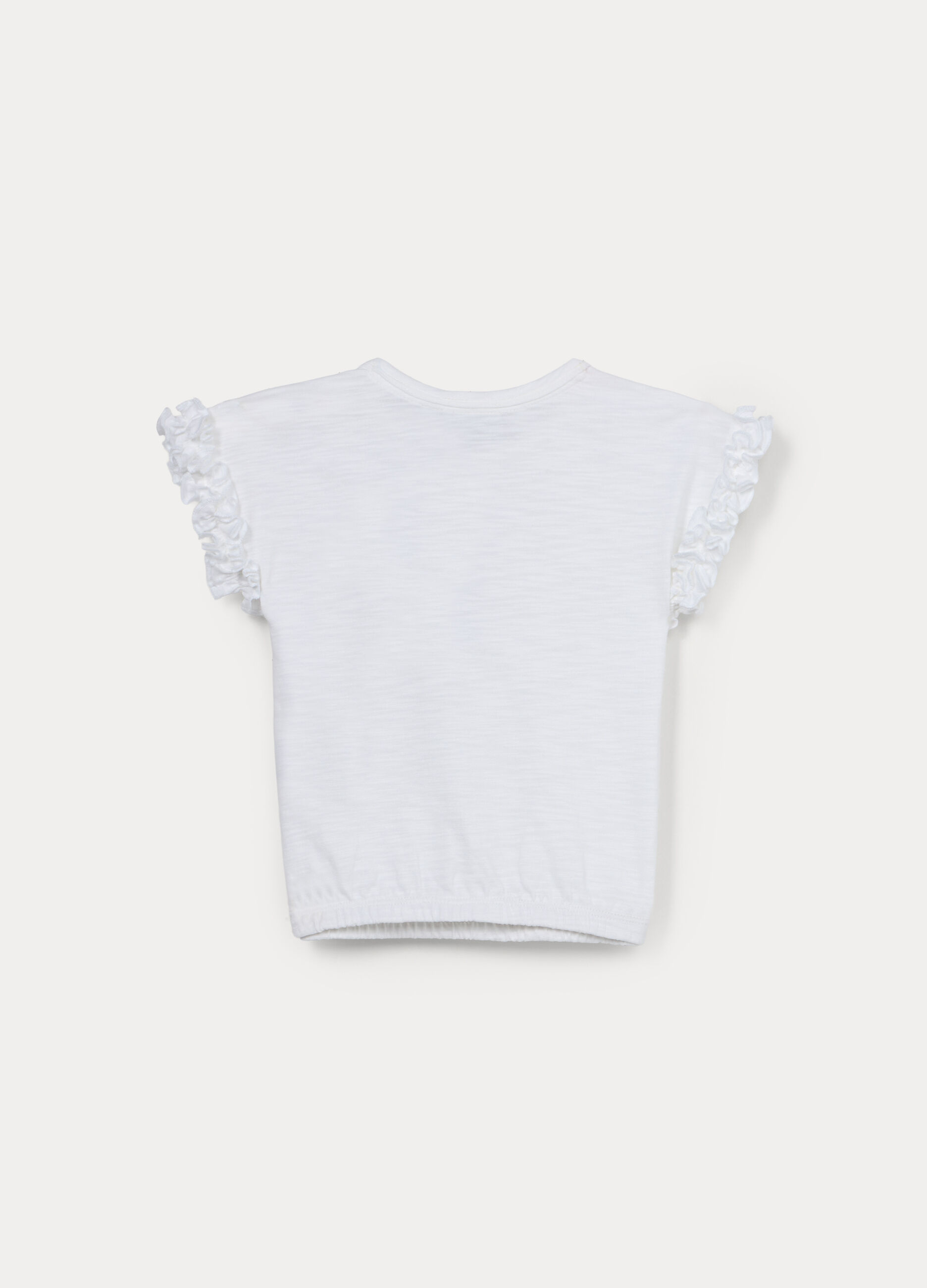 T-shirt in jersey slub di puro cotone bimba_1