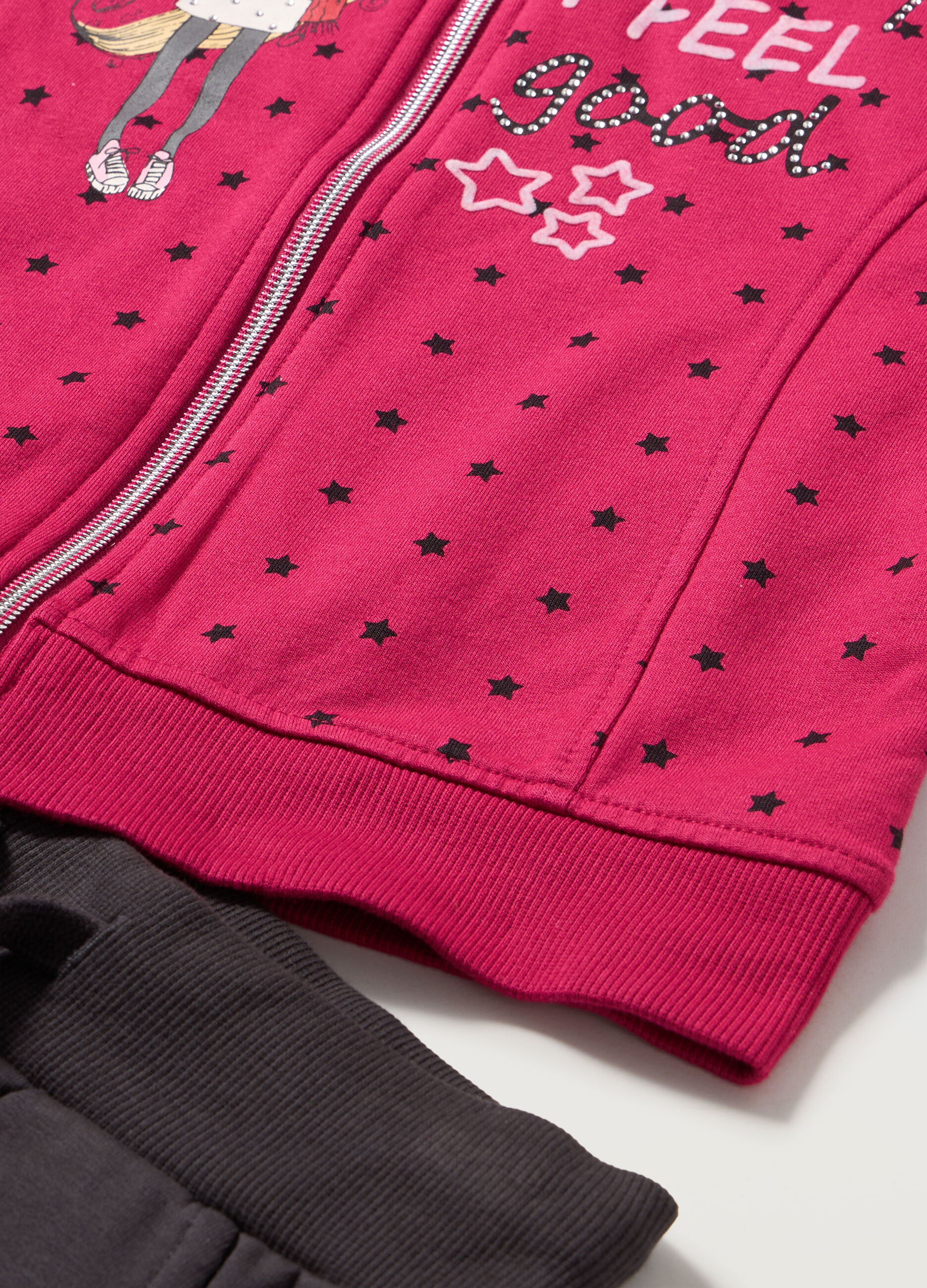 Jogging set in felpa di cotone stretch bambina_1