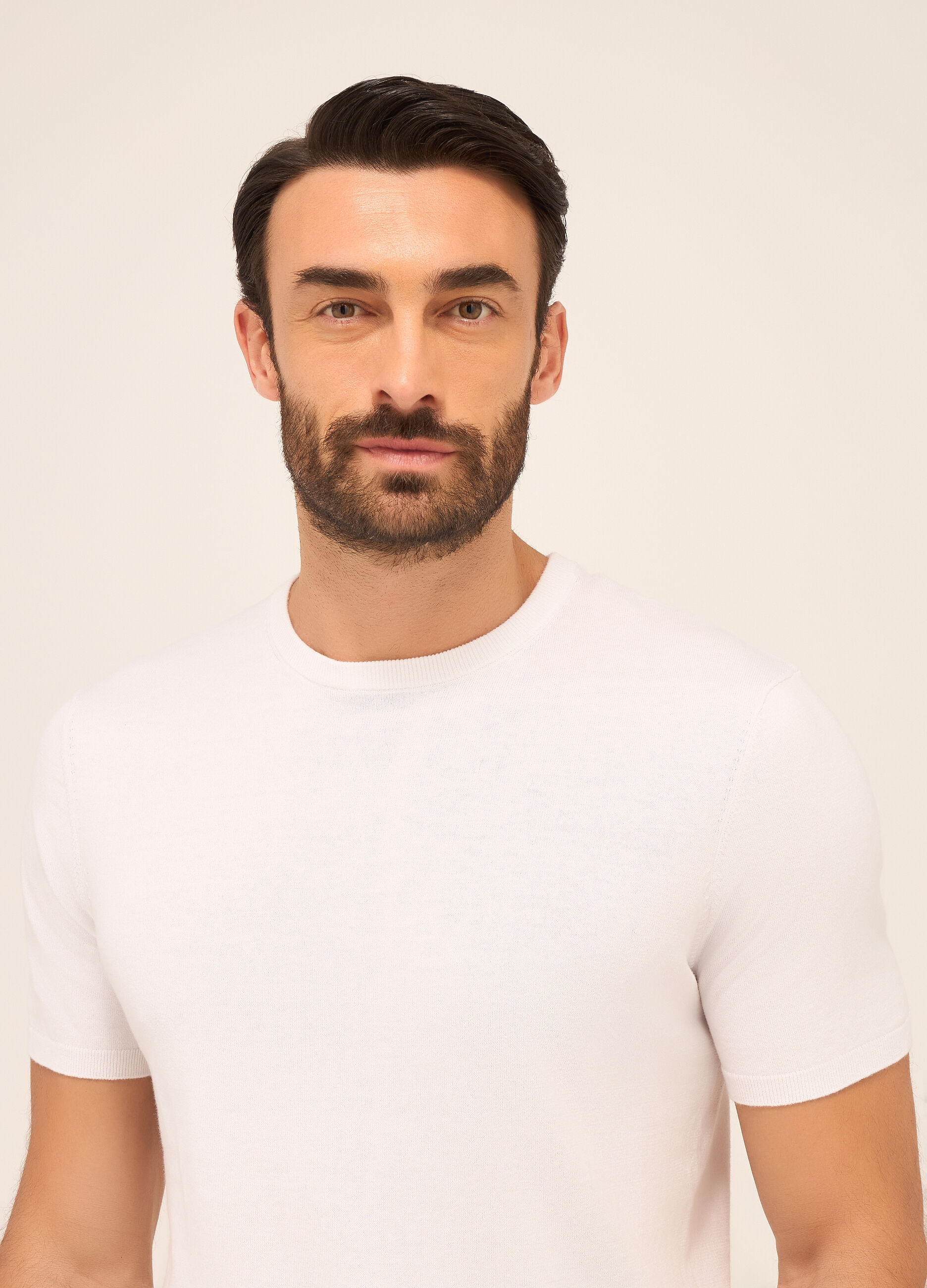 T-shirt in maglia di puro cotone uomo_2
