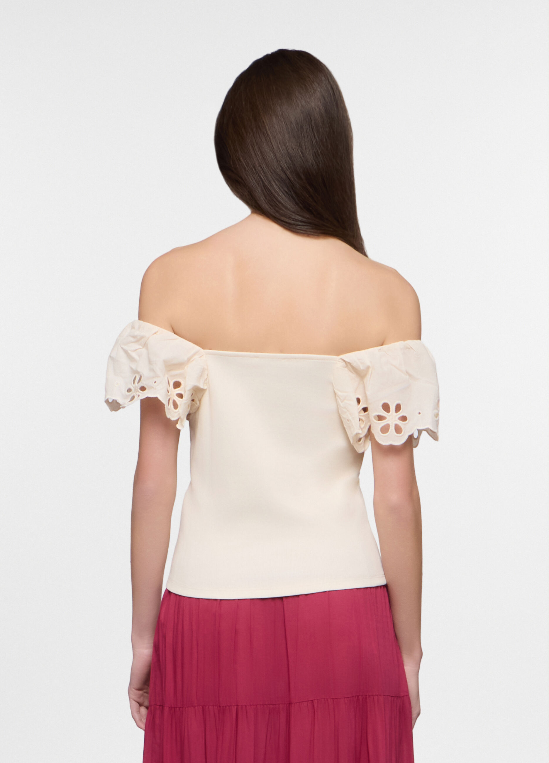 T-shirt con scollo dritto stretch donna_1