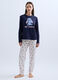 Set pigiama lungo Disney in jersey di puro cotone donna_0