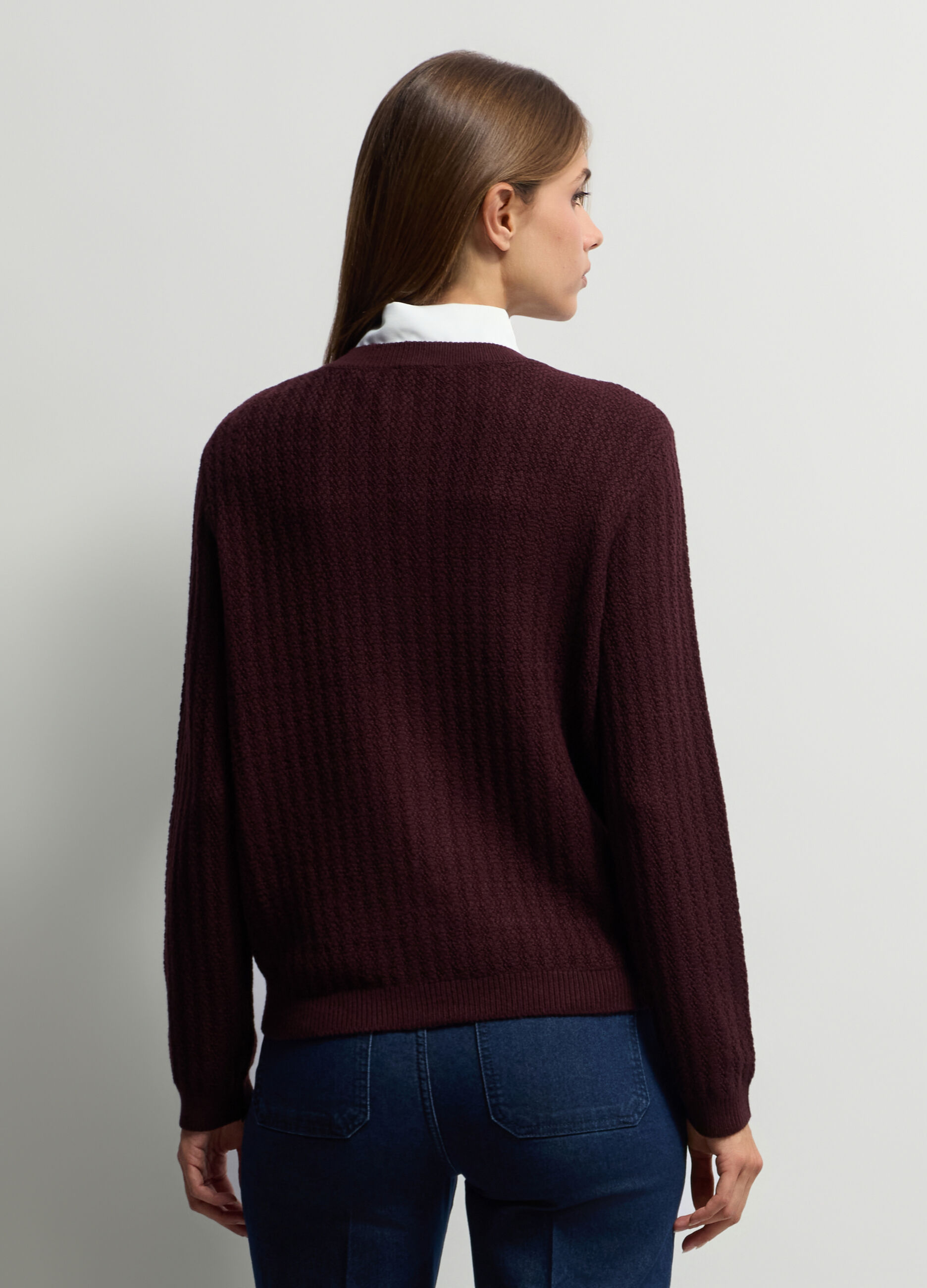 Cardigan girocollo operato donna_1